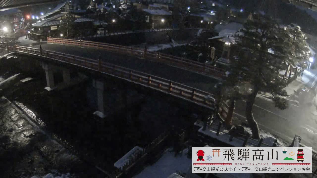 Takayama, Nakabashi Bridge & Miyagawa River ( 高山、中橋、橋 宮川 川 ) Live Cam - 1 Chome, Honmachi, Takayama Shi, Gifu, Chubu, Japan