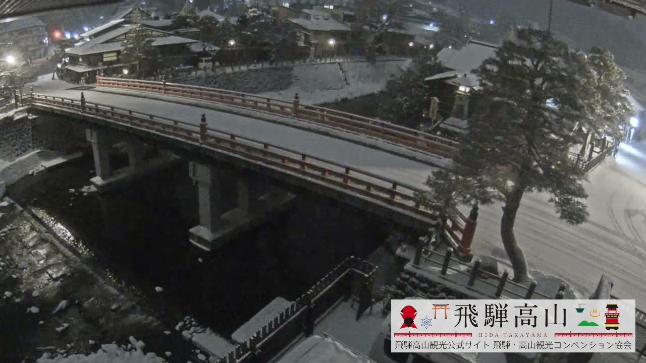 Takayama, Nakabashi Bridge & Miyagawa River ( 高山、中橋、橋 宮川 川 ) Live Cam - 1 Chome, Honmachi, Takayama Shi, Gifu, Chubu, Japan