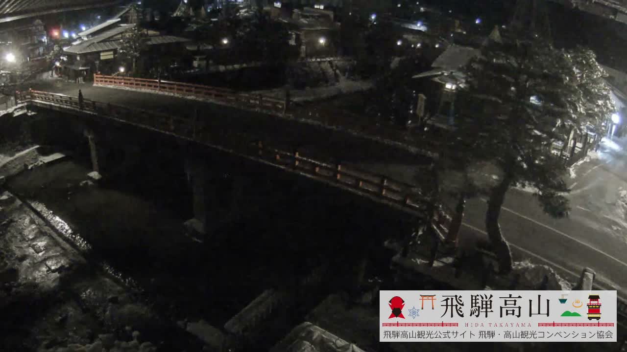 Takayama, Nakabashi Bridge & Miyagawa River ( 高山、中橋、橋 宮川 川 ) Live Cam - 1 Chome, Honmachi, Takayama Shi, Gifu, Chubu, Japan