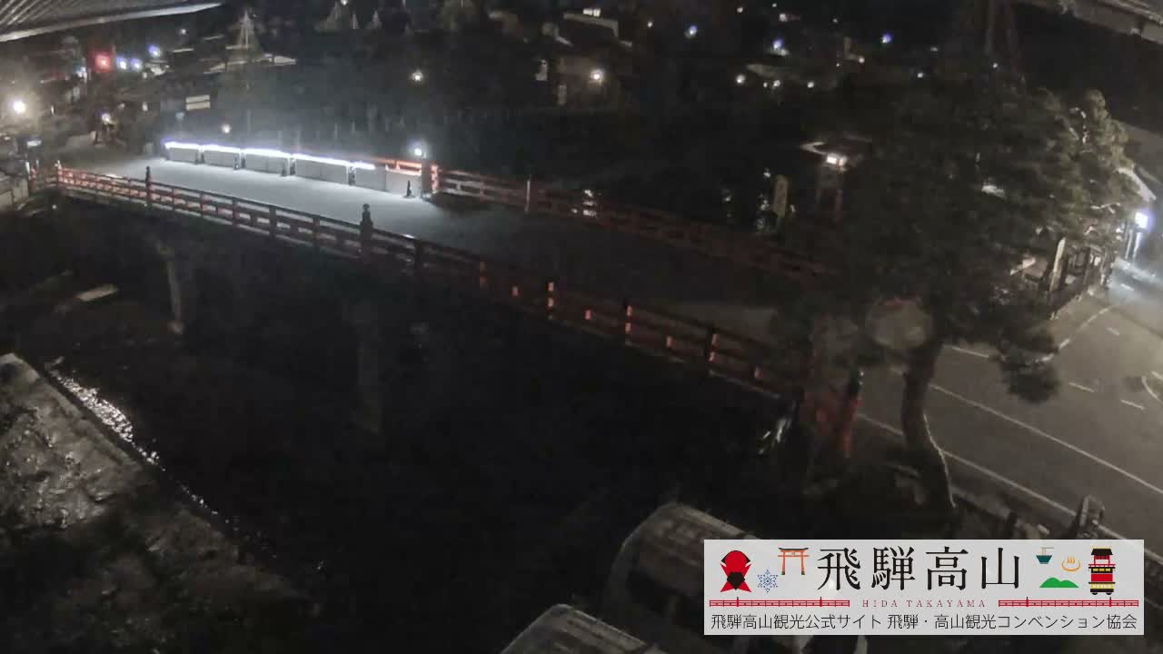 Takayama, Nakabashi Bridge & Miyagawa River ( 高山、中橋、橋 宮川 川 ) Live Cam - 1 Chome, Honmachi, Takayama Shi, Gifu, Chubu, Japan