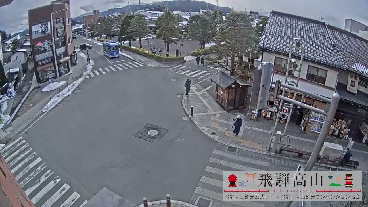Takayama, Takayama Jinya & Hachikenmachi District ( 高山・高山陣屋・八軒町地区 ) Live Cam - 1 Chome, Honmachi, Takayama Shi, Gifu, Chubu, Japan