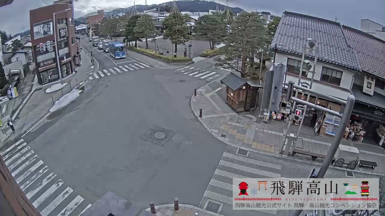 Takayama, Takayama Jinya & Hachikenmachi District ( 高山・高山陣屋・八軒町地区 ) Live Cam - 1 Chome, Honmachi, Takayama Shi, Gifu, Chubu, Japan