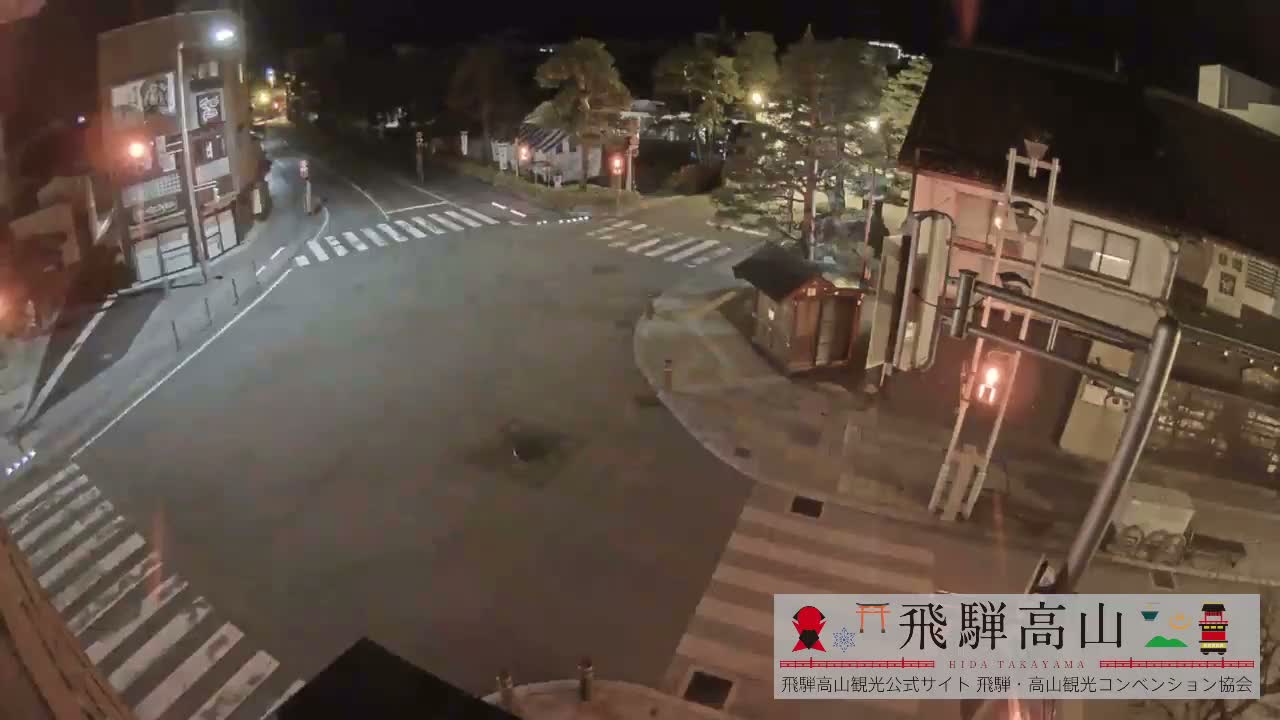 Takayama, Takayama Jinya & Hachikenmachi District ( 高山・高山陣屋・八軒町地区 ) Live Cam - 1 Chome, Honmachi, Takayama Shi, Gifu, Chubu, Japan