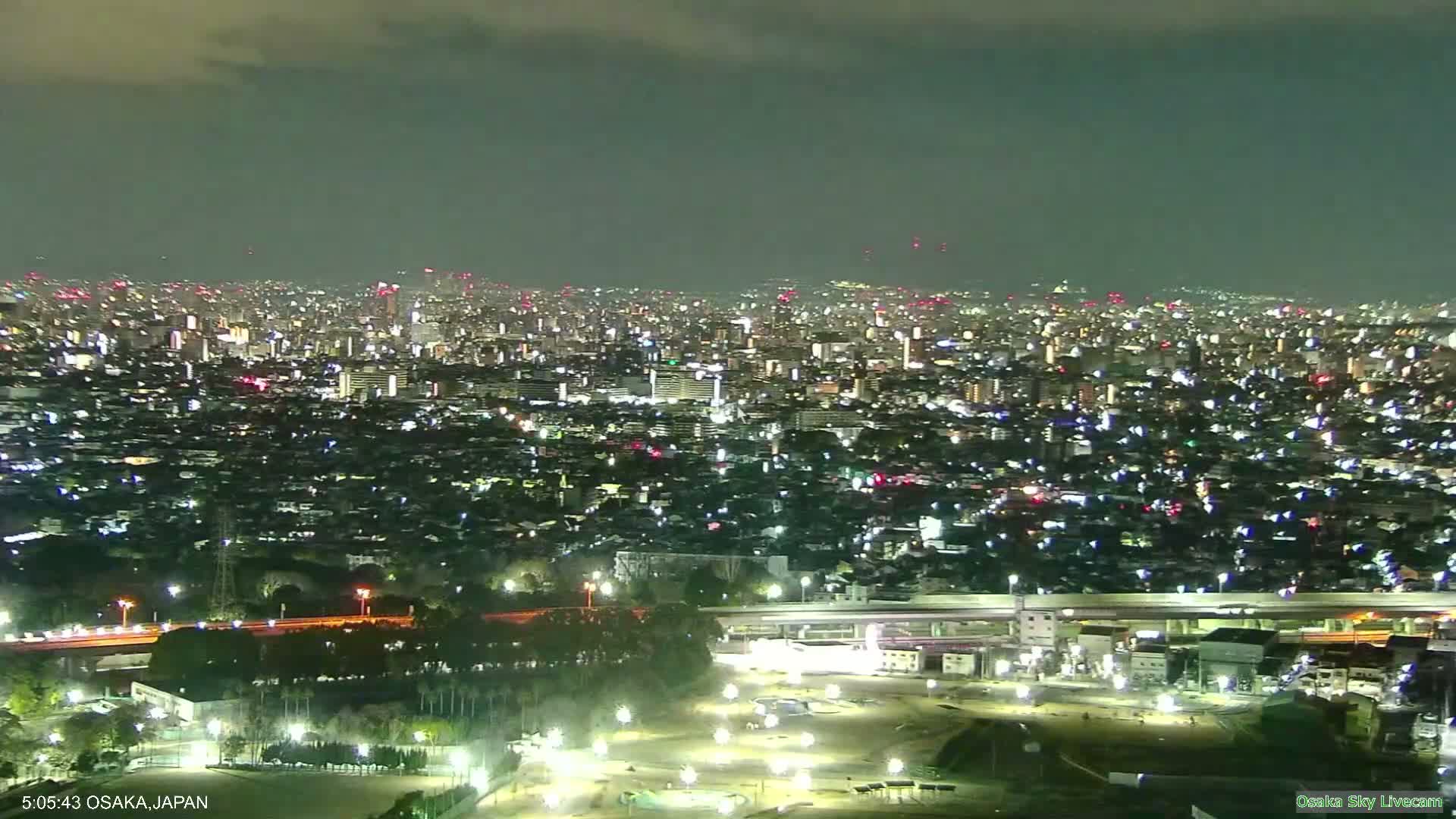 Osaka Metropolitan Area Panaromic View  from Yao Skyline Live Cam -Ryugecho, Yao, Osaka, Kansai, Honshu, Japan