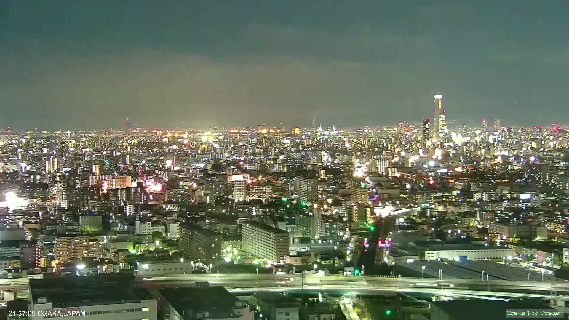 Osaka Metropolitan Area Panaromic View  from Yao Skyline Live Cam -Ryugecho, Yao, Osaka, Kansai, Honshu, Japan
