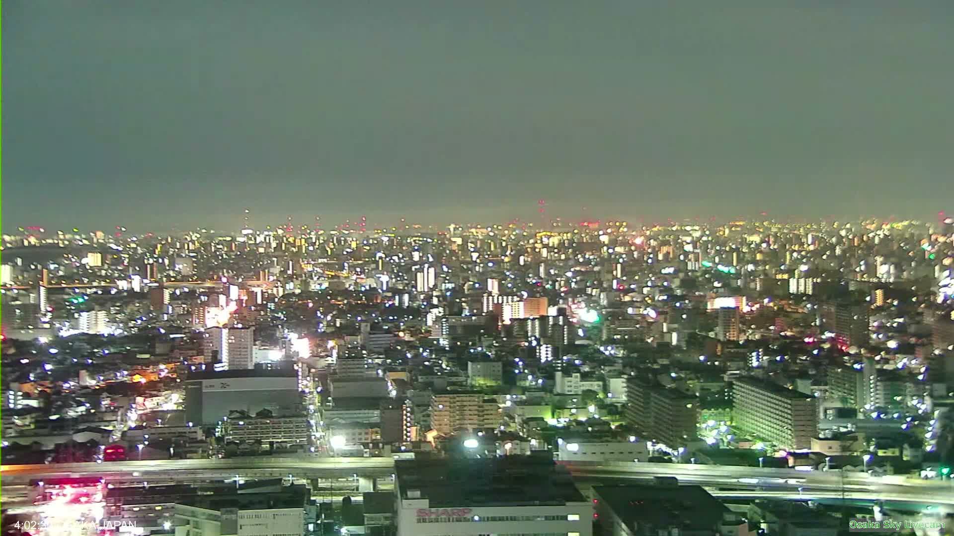 Osaka Metropolitan Area Panaromic View  from Yao Skyline Live Cam -Ryugecho, Yao, Osaka, Kansai, Honshu, Japan
