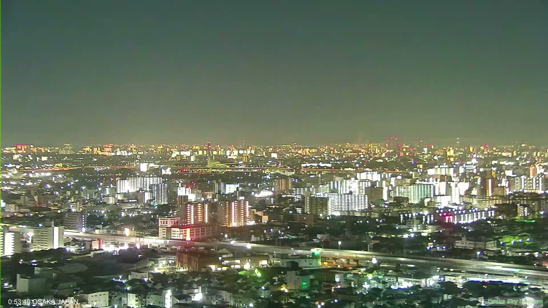 Osaka Metropolitan Area Panaromic View  from Yao Skyline Live Cam -Ryugecho, Yao, Osaka, Kansai, Honshu, Japan