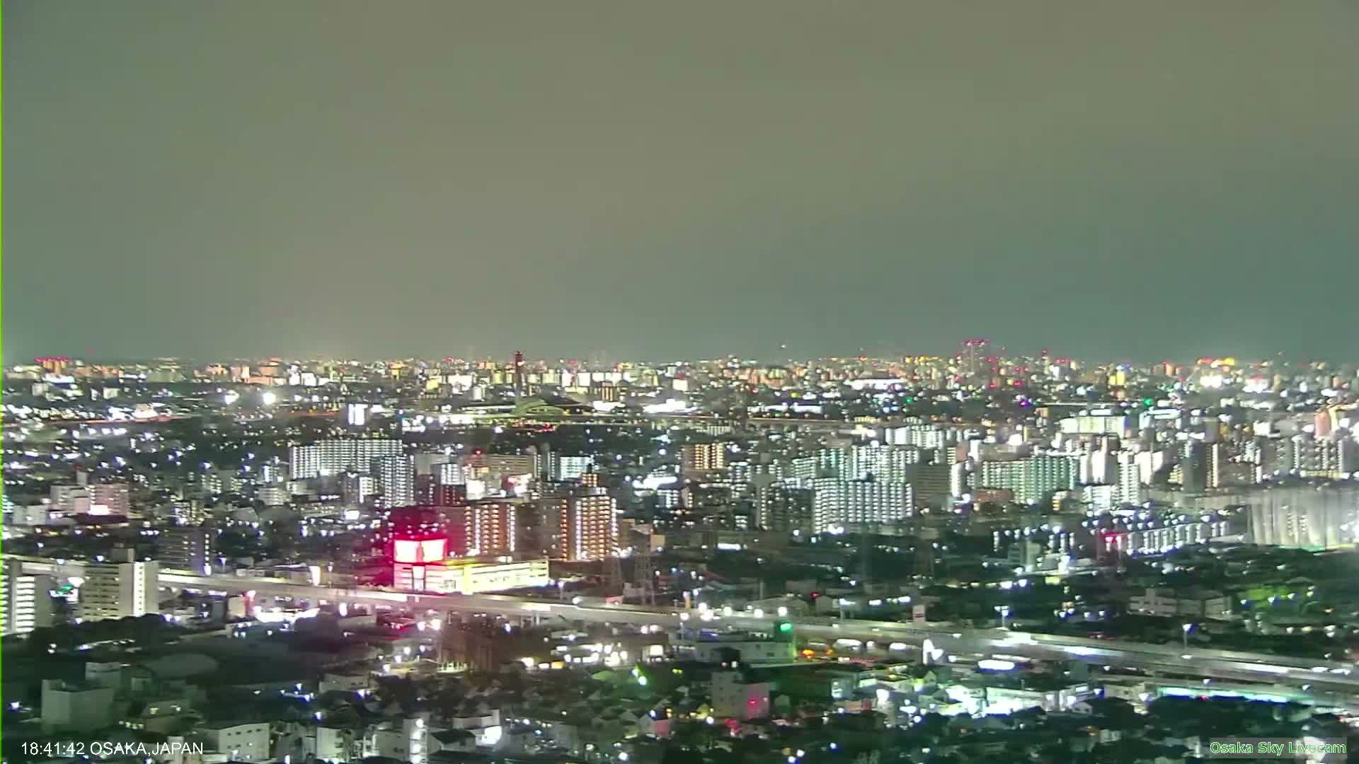 Osaka Metropolitan Area Panaromic View  from Yao Skyline Live Cam -Ryugecho, Yao, Osaka, Kansai, Honshu, Japan