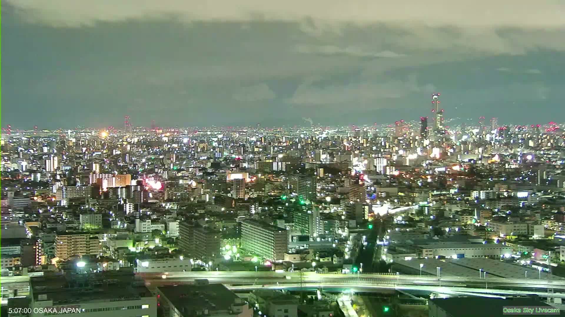 Osaka Metropolitan Area Panaromic View  from Yao Skyline Live Cam -Ryugecho, Yao, Osaka, Kansai, Honshu, Japan