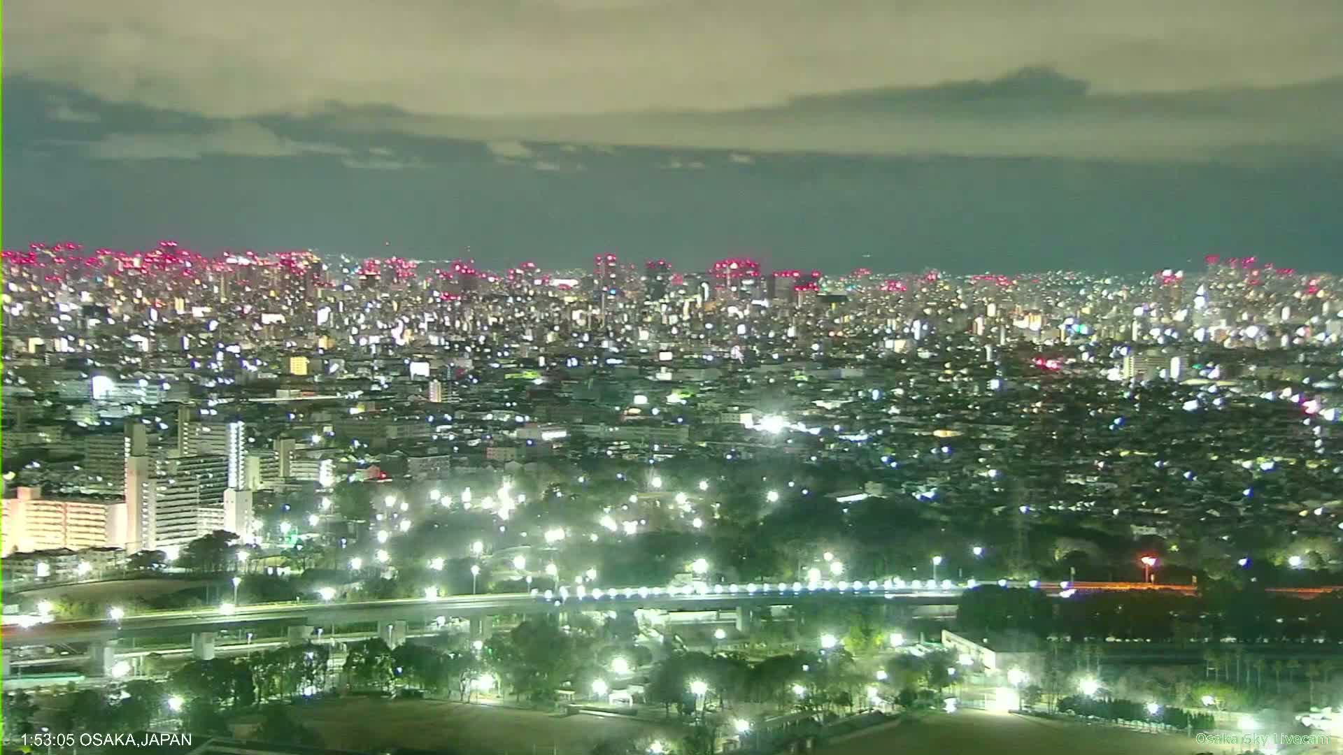 Osaka Metropolitan Area Panaromic View  from Yao Skyline Live Cam -Ryugecho, Yao, Osaka, Kansai, Honshu, Japan