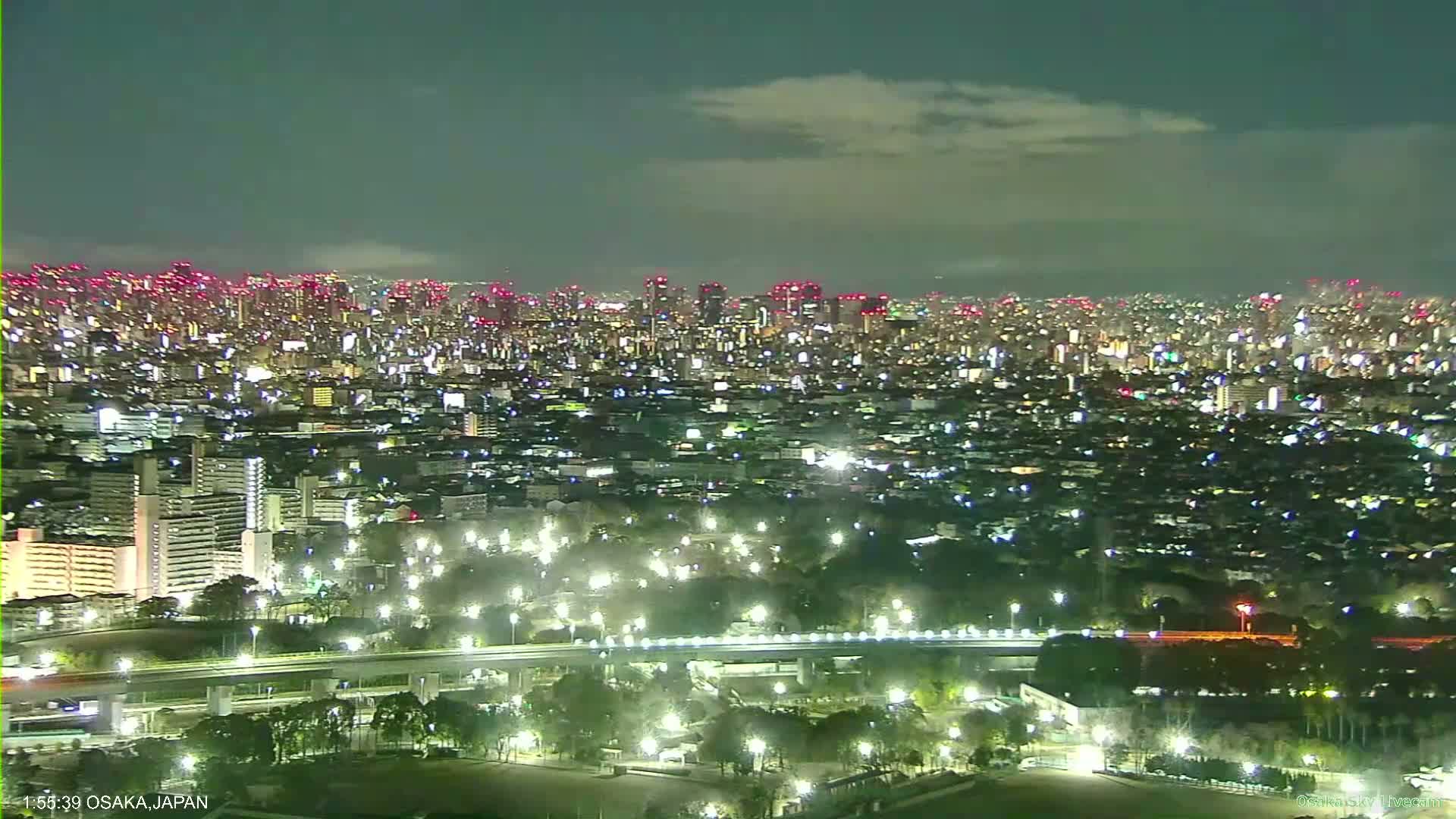 Osaka Metropolitan Area Panaromic View  from Yao Skyline Live Cam -Ryugecho, Yao, Osaka, Kansai, Honshu, Japan