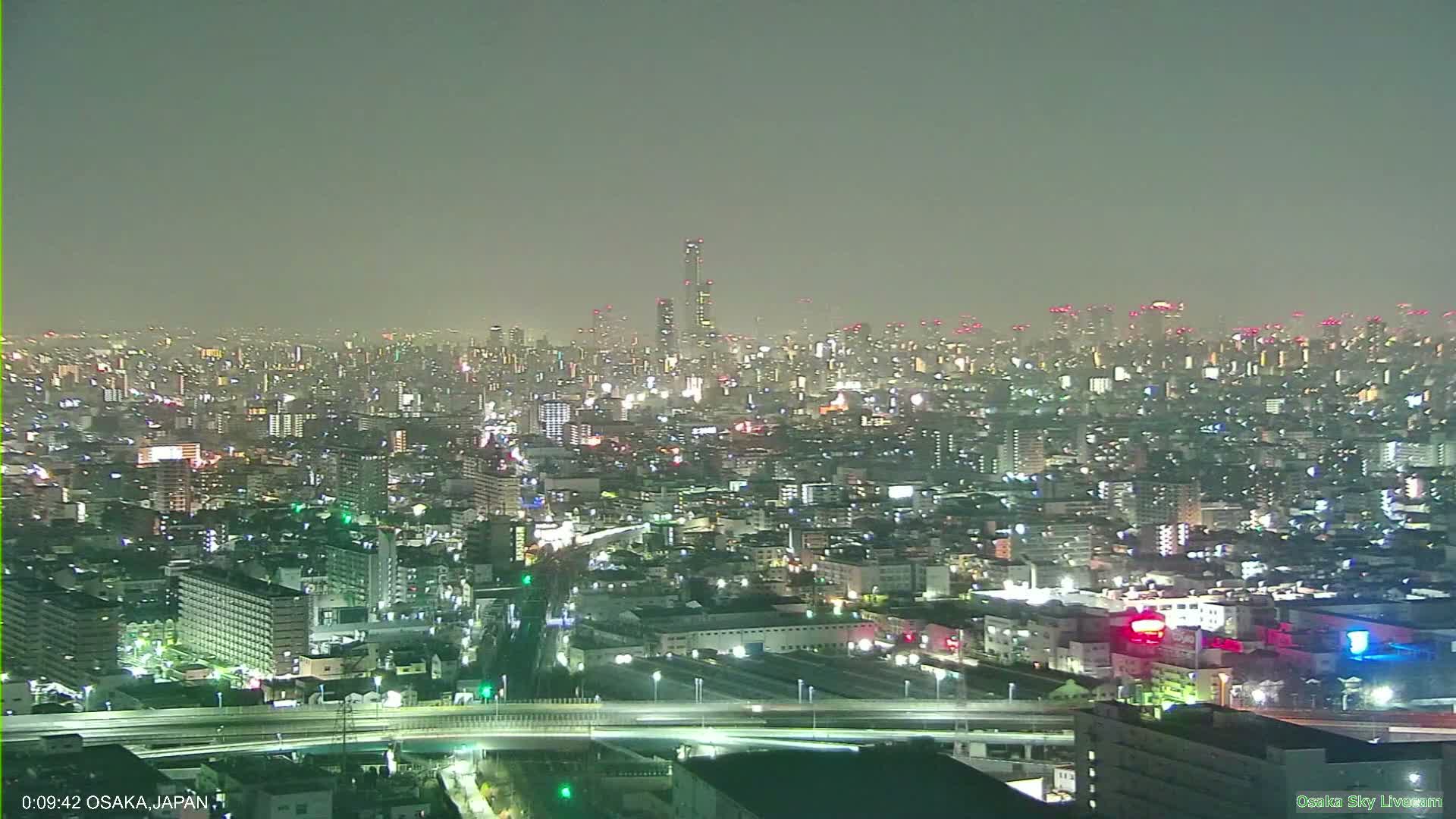 Osaka Metropolitan Area Panaromic View  from Yao Skyline Live Cam -Ryugecho, Yao, Osaka, Kansai, Honshu, Japan