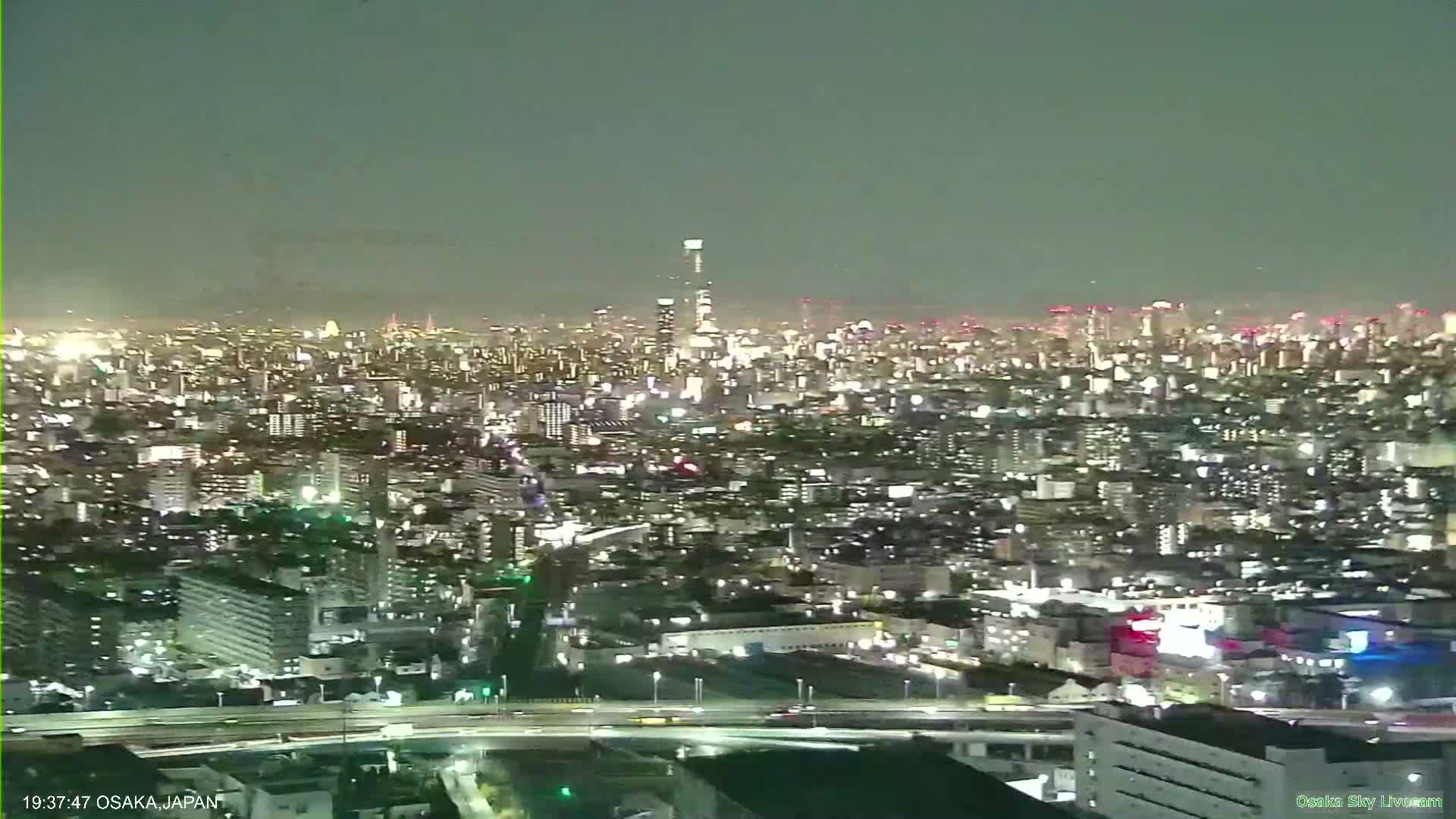 Osaka Metropolitan Area Panaromic View  from Yao Skyline Live Cam -Ryugecho, Yao, Osaka, Kansai, Honshu, Japan