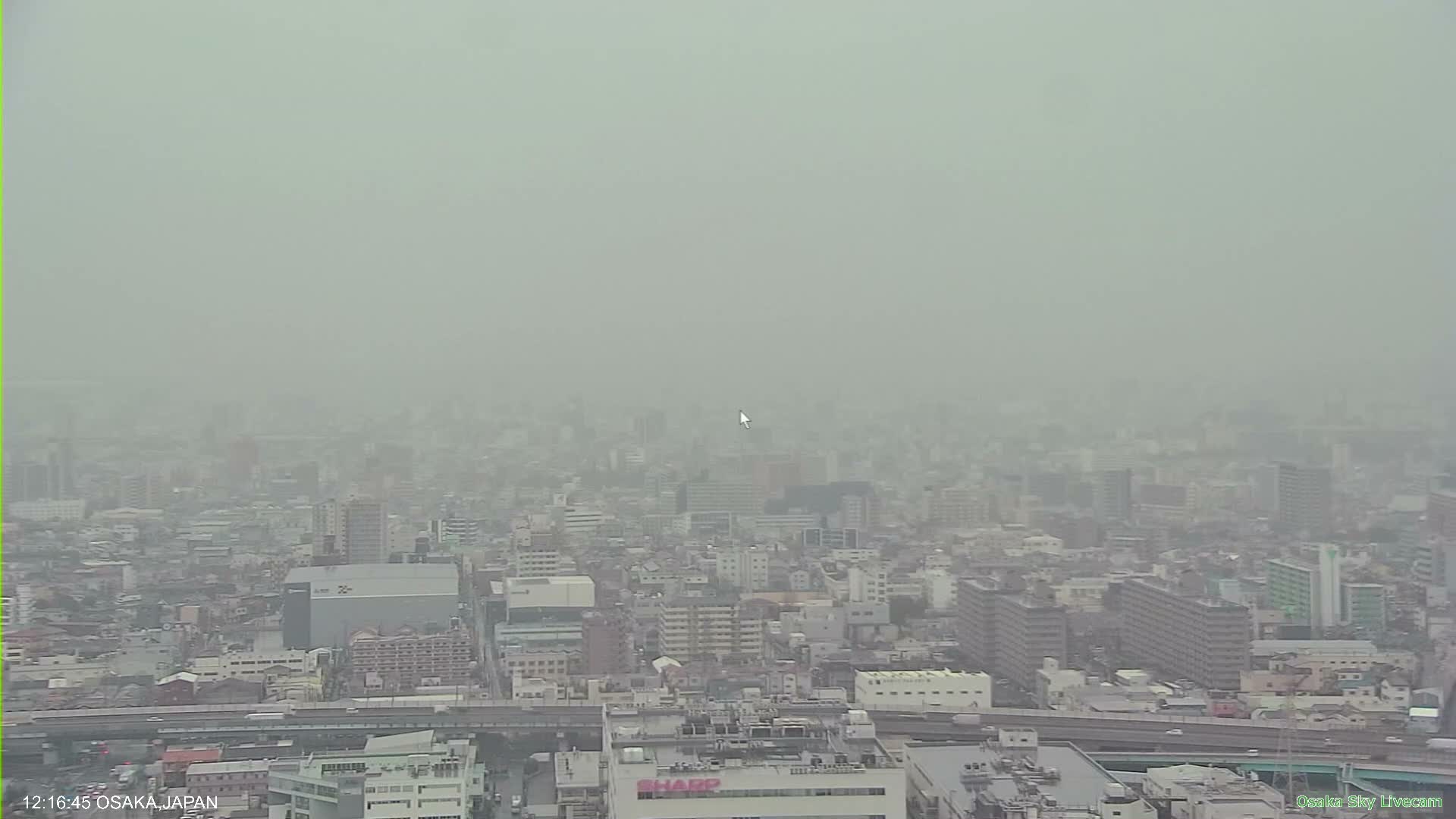 Osaka Metropolitan Area Panaromic View  from Yao Skyline Live Cam -Ryugecho, Yao, Osaka, Kansai, Honshu, Japan
