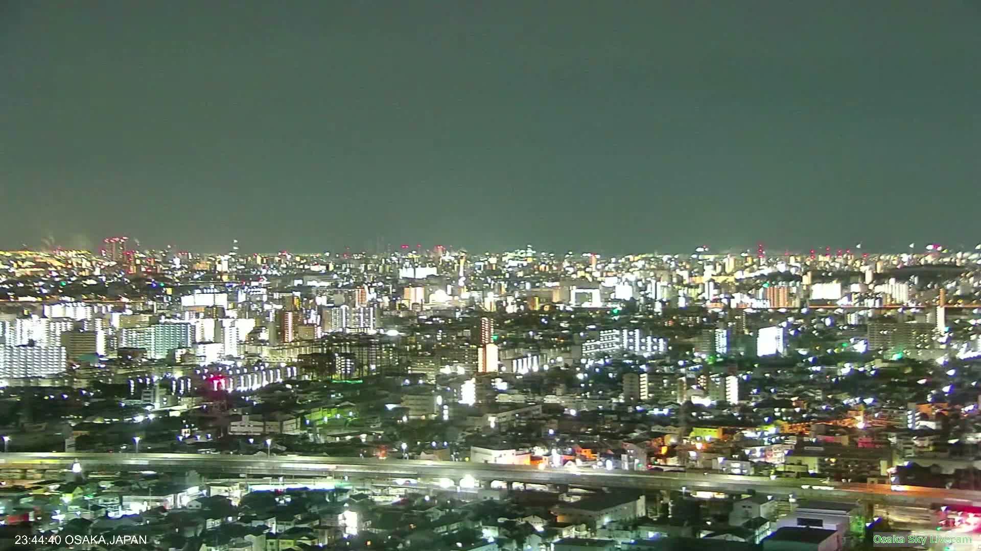 Osaka Metropolitan Area Panaromic View  from Yao Skyline Live Cam -Ryugecho, Yao, Osaka, Kansai, Honshu, Japan
