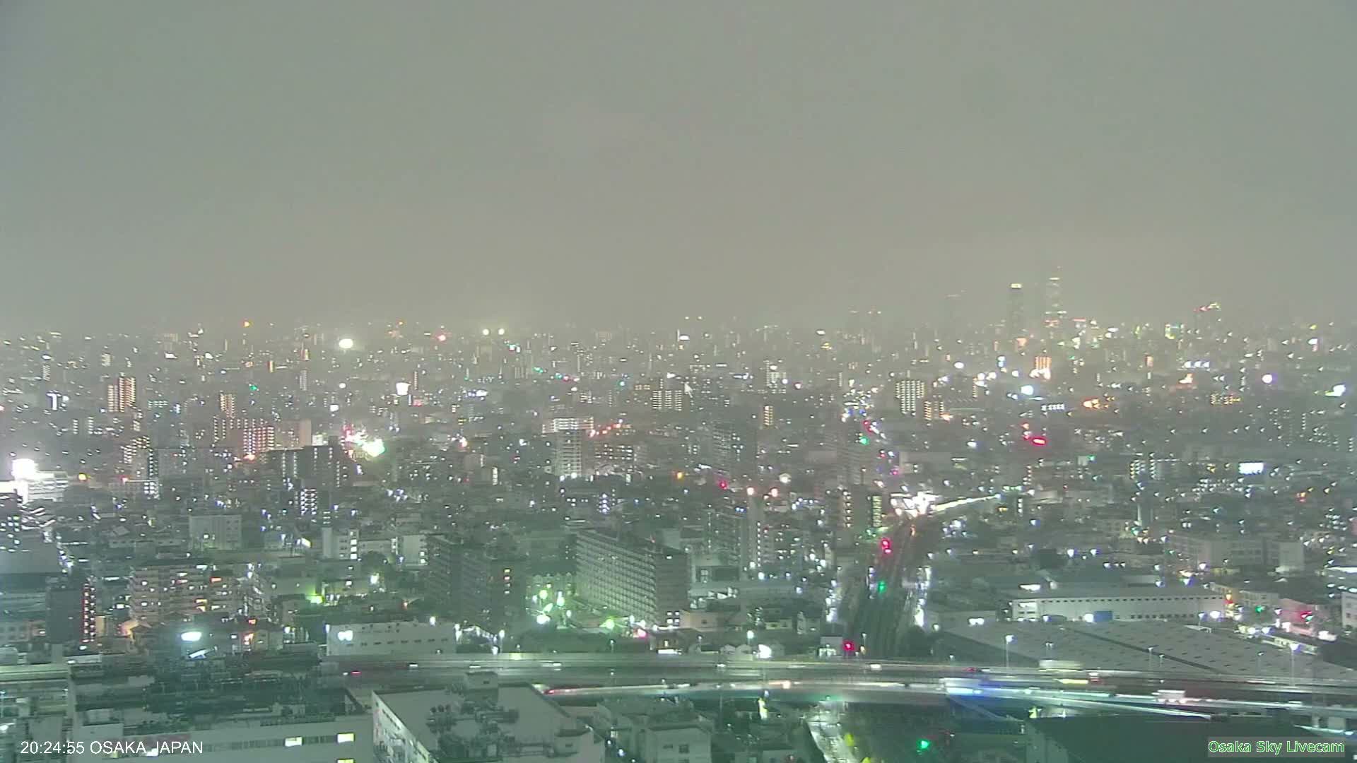 Osaka Metropolitan Area Panaromic View  from Yao Skyline Live Cam -Ryugecho, Yao, Osaka, Kansai, Honshu, Japan