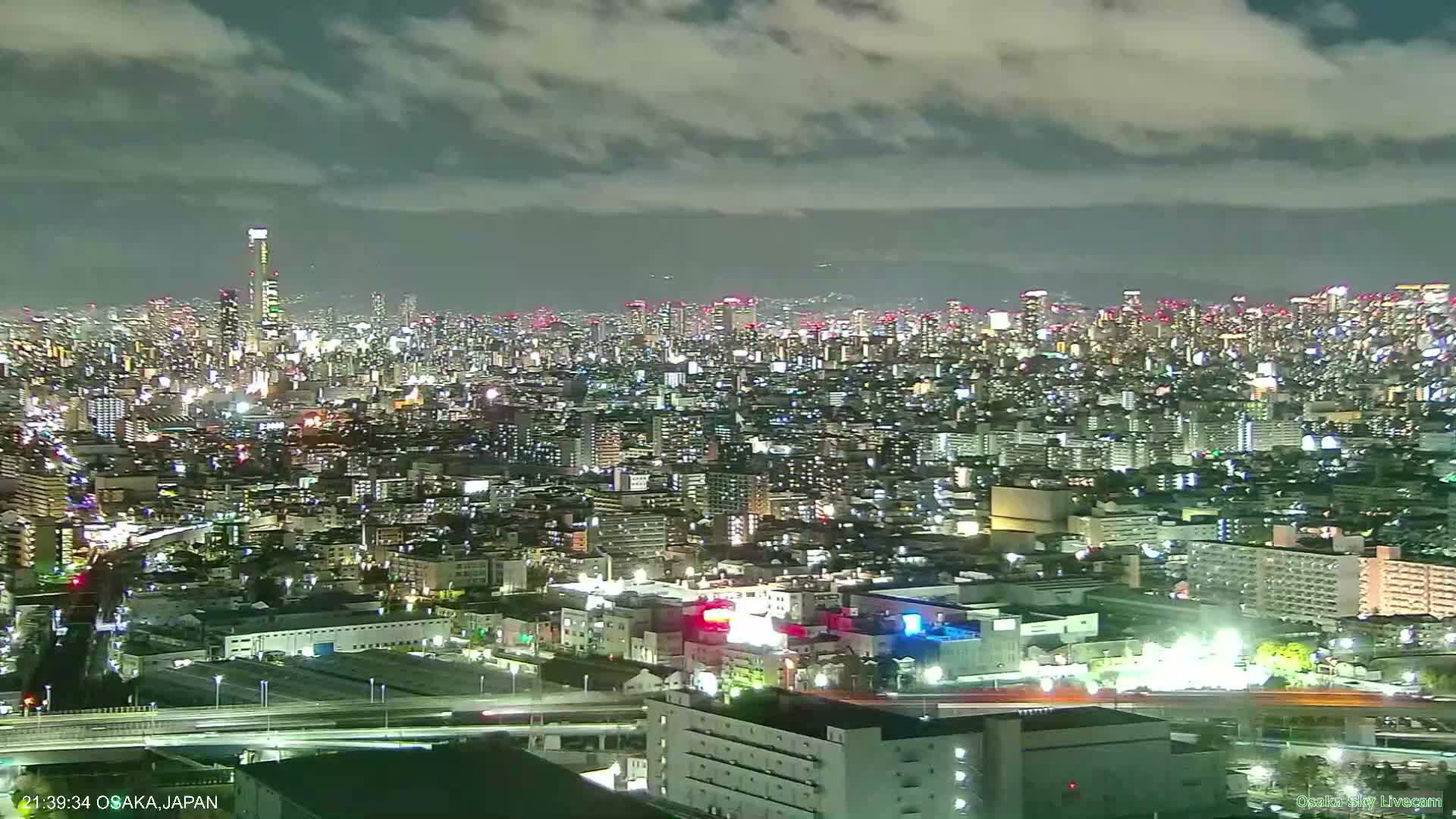 Osaka Metropolitan Area Panaromic View  from Yao Skyline Live Cam -Ryugecho, Yao, Osaka, Kansai, Honshu, Japan
