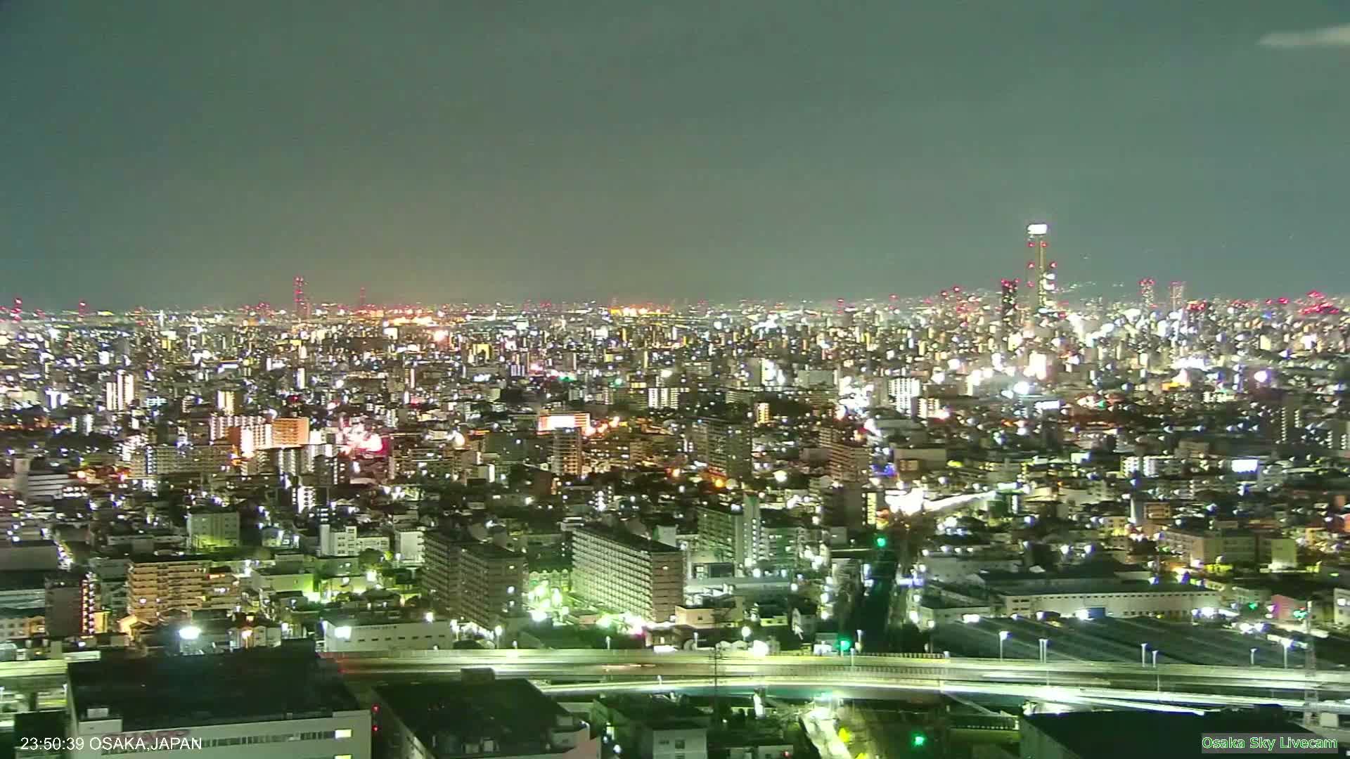 Osaka Metropolitan Area Panaromic View  from Yao Skyline Live Cam -Ryugecho, Yao, Osaka, Kansai, Honshu, Japan