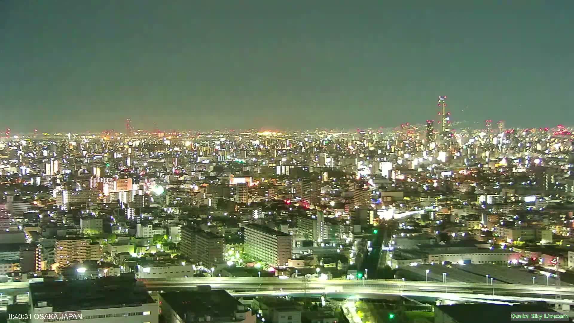 Osaka Metropolitan Area Panaromic View  from Yao Skyline Live Cam -Ryugecho, Yao, Osaka, Kansai, Honshu, Japan