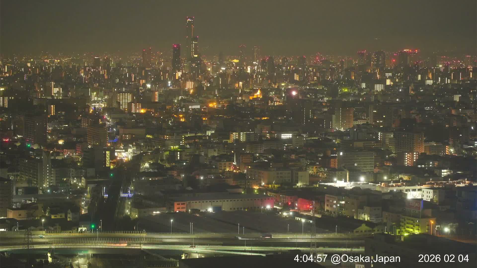 Osaka City Panaromic View from Yao Skyline towards Northeast Live Cam -Ryugecho, Yao, Osaka, Kansai, Honshu, Japan