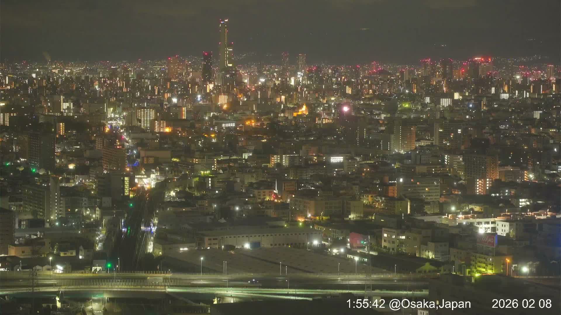 Osaka City Panaromic View from Yao Skyline towards Northeast Live Cam -Ryugecho, Yao, Osaka, Kansai, Honshu, Japan