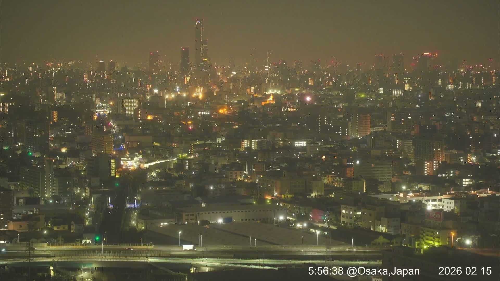 Osaka City Panaromic View from Yao Skyline towards Northeast Live Cam -Ryugecho, Yao, Osaka, Kansai, Honshu, Japan