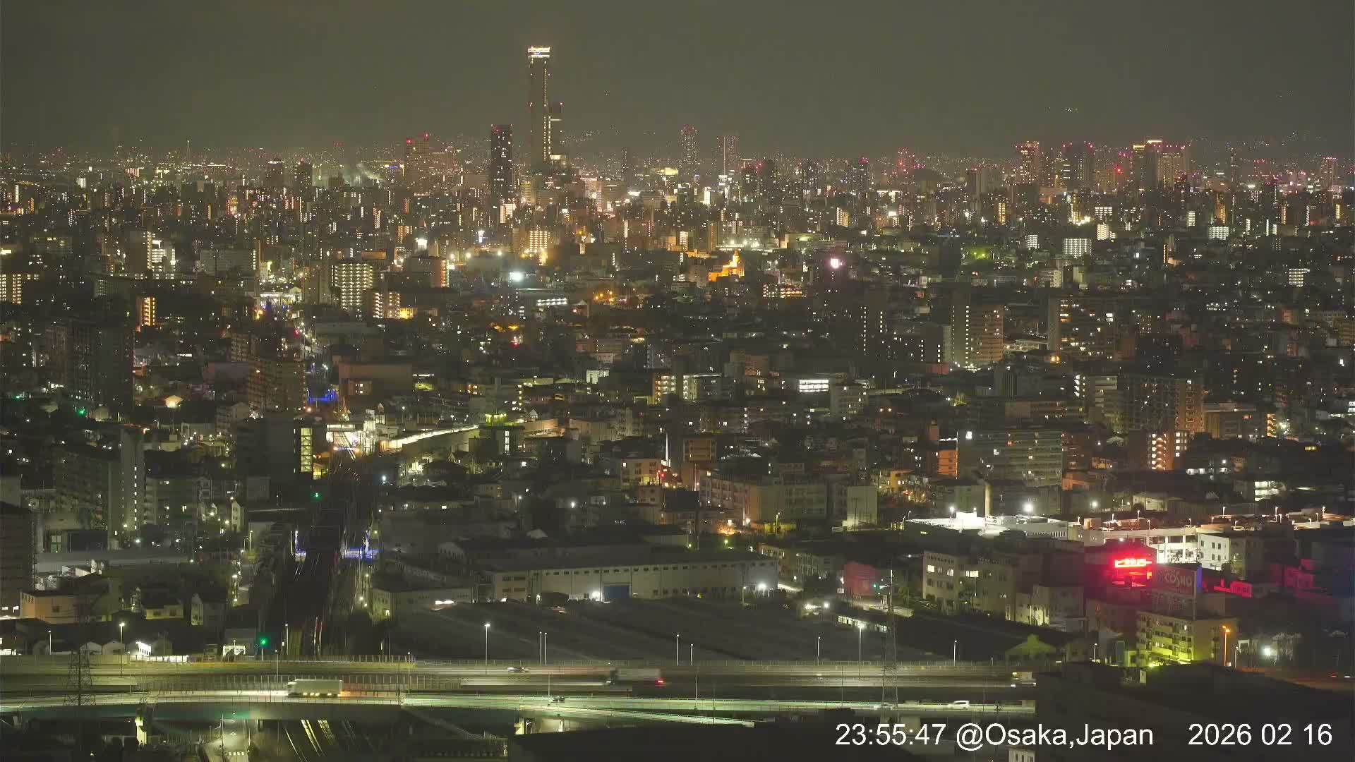 Osaka City Panaromic View from Yao Skyline towards Northeast Live Cam -Ryugecho, Yao, Osaka, Kansai, Honshu, Japan