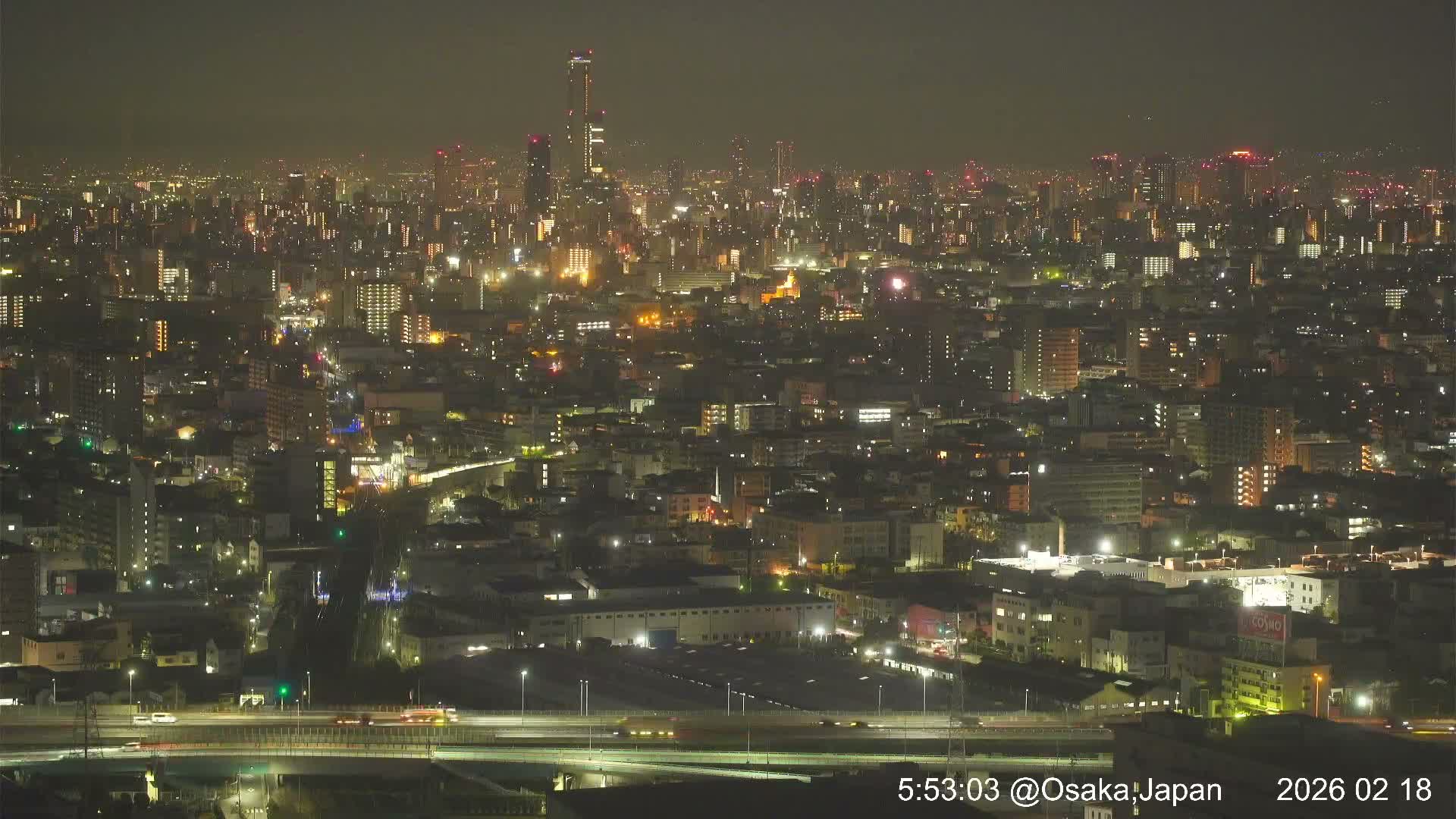 Osaka City Panaromic View from Yao Skyline towards Northeast Live Cam -Ryugecho, Yao, Osaka, Kansai, Honshu, Japan