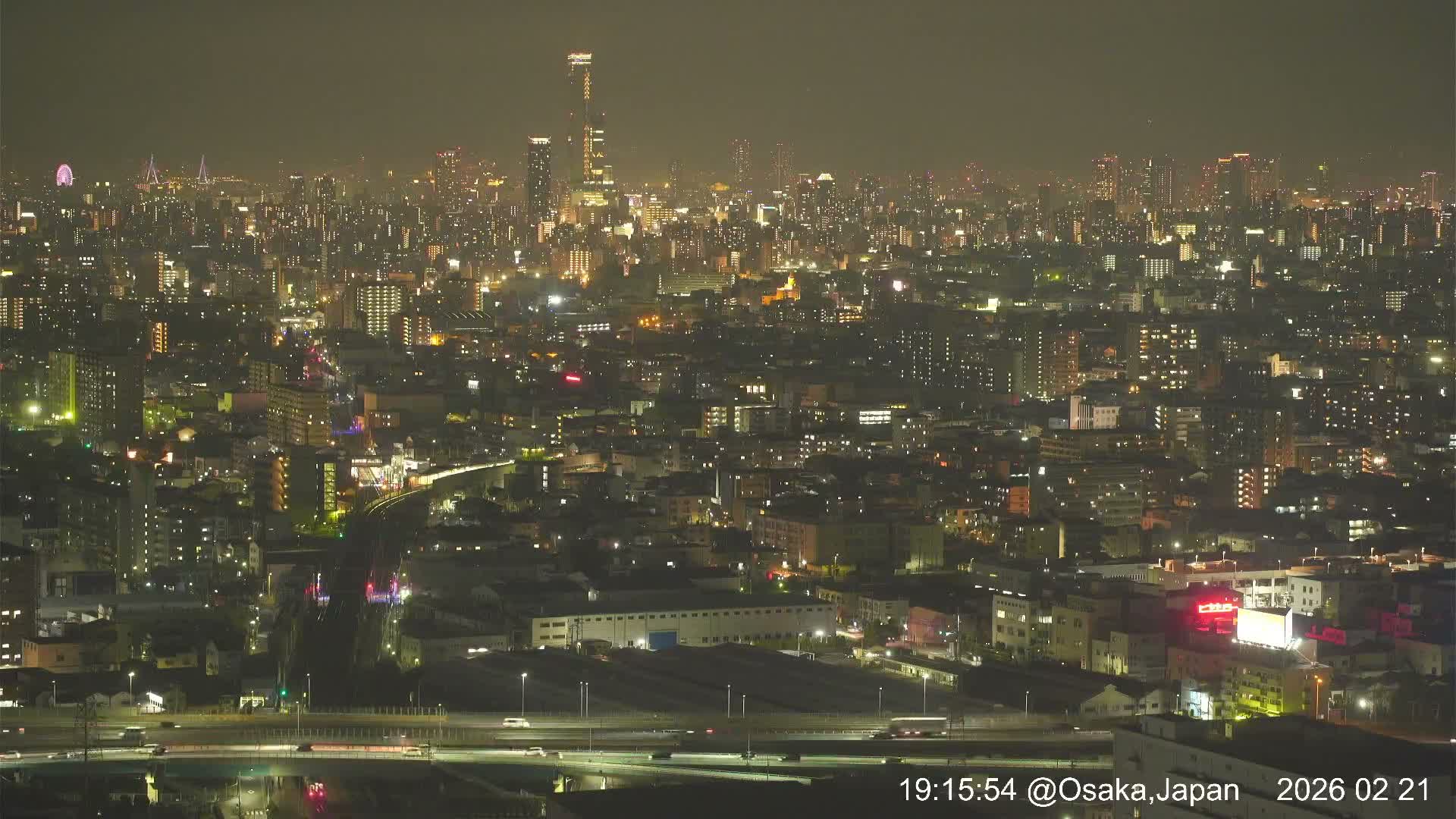 Osaka City Panaromic View from Yao Skyline towards Northeast Live Cam -Ryugecho, Yao, Osaka, Kansai, Honshu, Japan