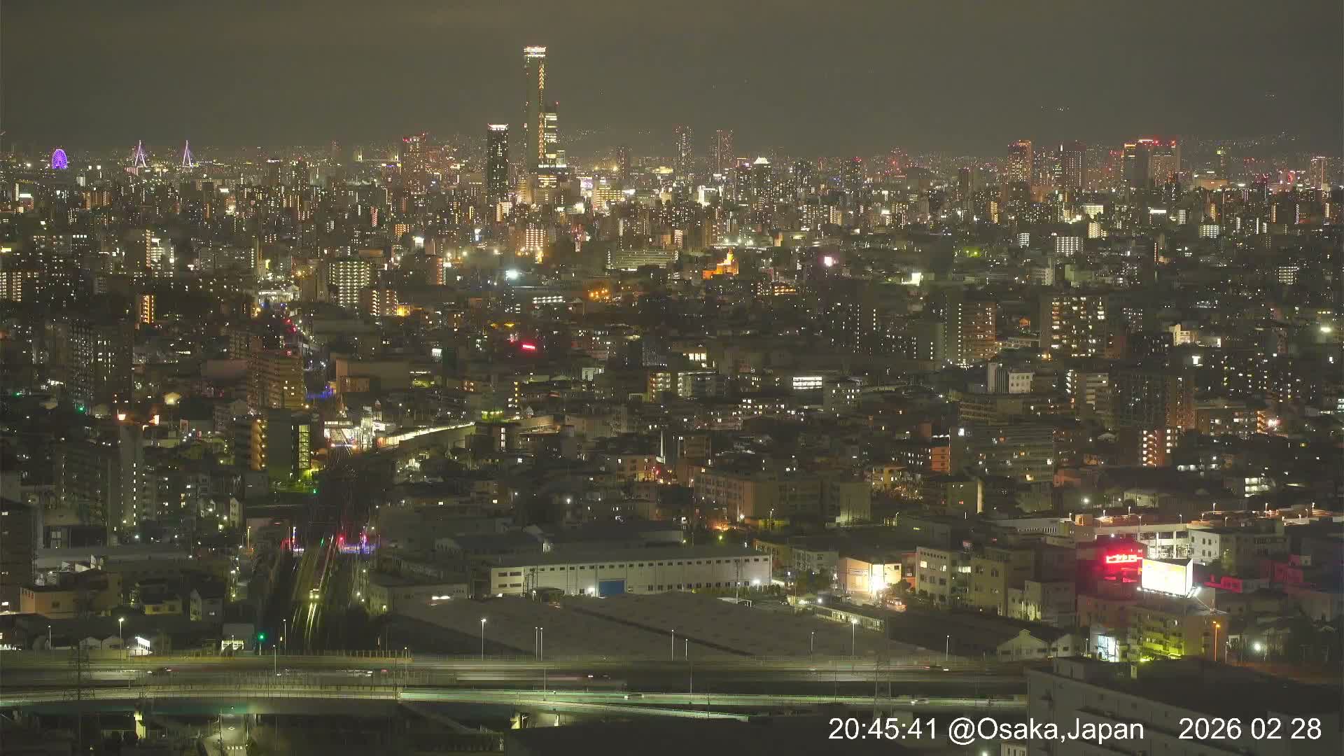Osaka City Panaromic View from Yao Skyline towards Northeast Live Cam -Ryugecho, Yao, Osaka, Kansai, Honshu, Japan