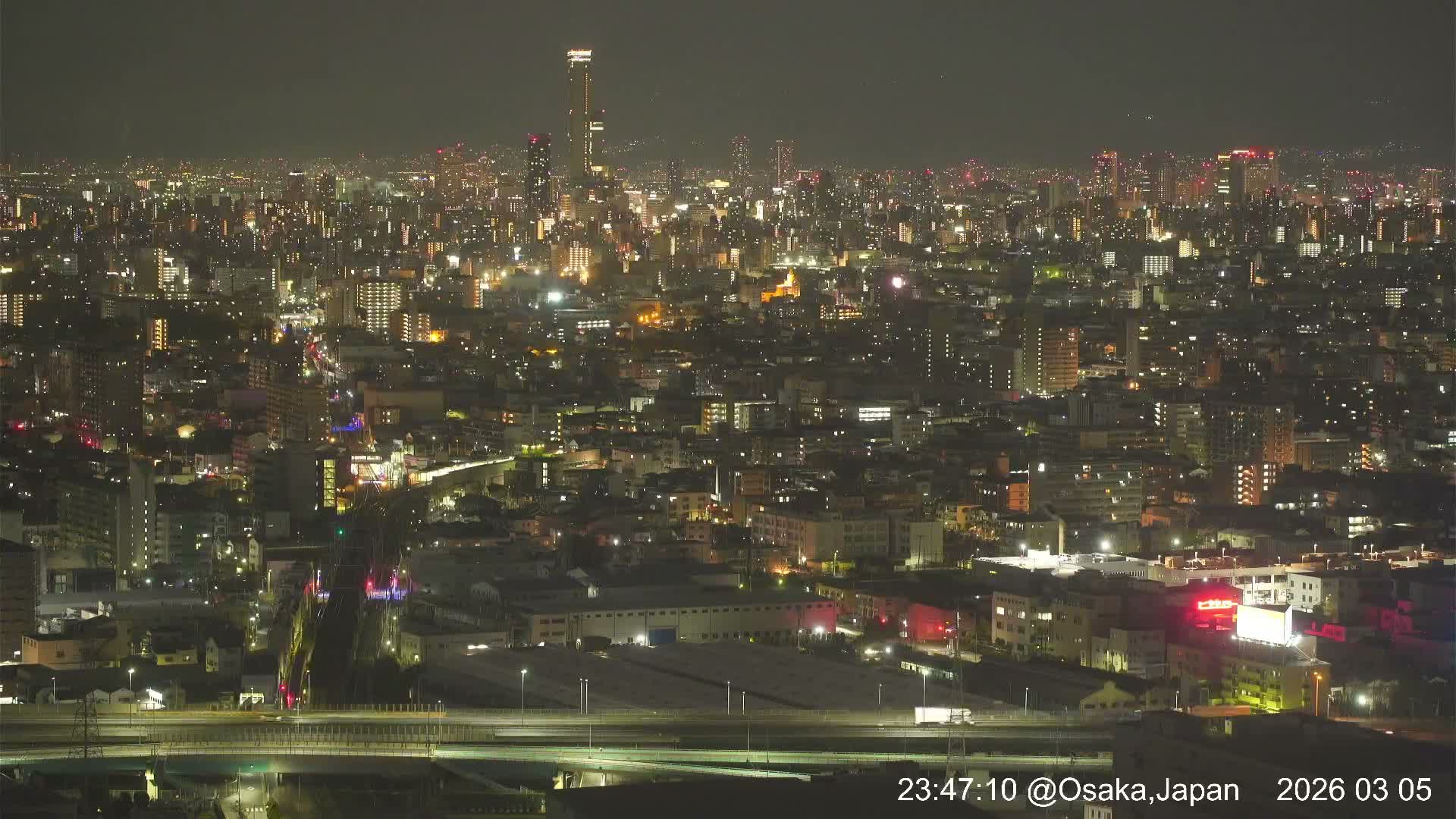Osaka City Panaromic View from Yao Skyline towards Northeast Live Cam -Ryugecho, Yao, Osaka, Kansai, Honshu, Japan