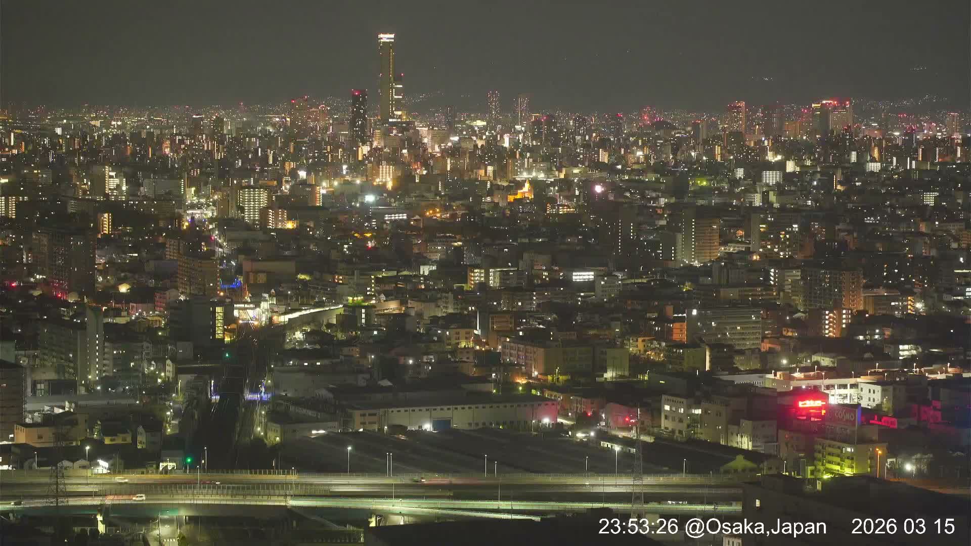 Osaka City Panaromic View from Yao Skyline towards Northeast Live Cam -Ryugecho, Yao, Osaka, Kansai, Honshu, Japan