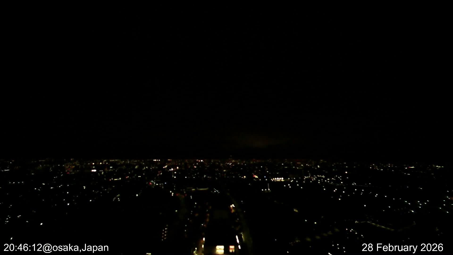 Osaka City Observation Panaromic Wide Angle ( 大阪市街地展望パノラマ広角 ) Live Cam -Ryugecho, Yao, Osaka, Kansai, Honshu, Japan