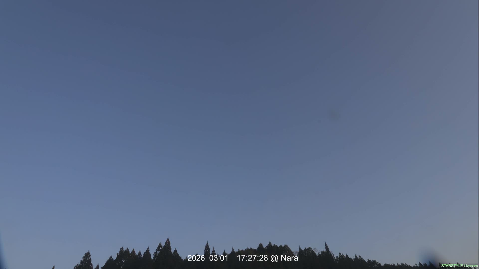 Uda Sky, Star, Meteor Observation toward Southeast ( 宇田の空、星、流星観測（南東方向） ) Live Cam - Muroushimotaguchi, Uda Shi, Nara, Kansai, Honshu, Japan