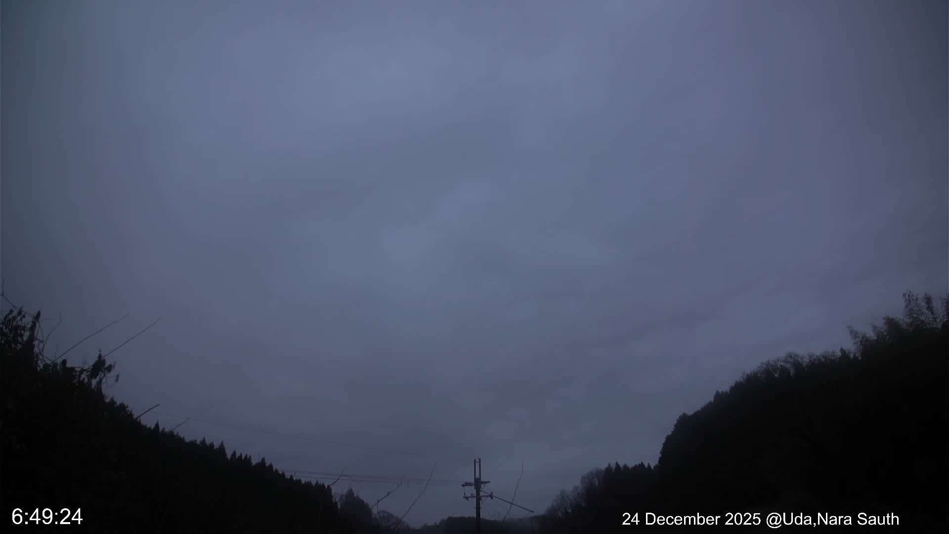 Uda Sky, Star, Meteor Observation toward South ( 宇田の空、星、南の流星観測 ) Live Cam - Muroushimotaguchi, Uda Shi, Nara, Kansai, Honshu, Japan