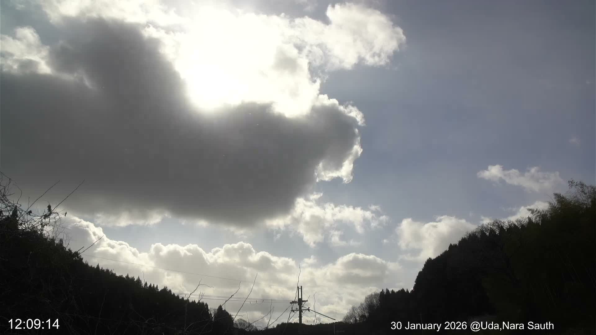 Uda Sky, Star, Meteor Observation toward South ( 宇田の空、星、南の流星観測 ) Live Cam - Muroushimotaguchi, Uda Shi, Nara, Kansai, Honshu, Japan