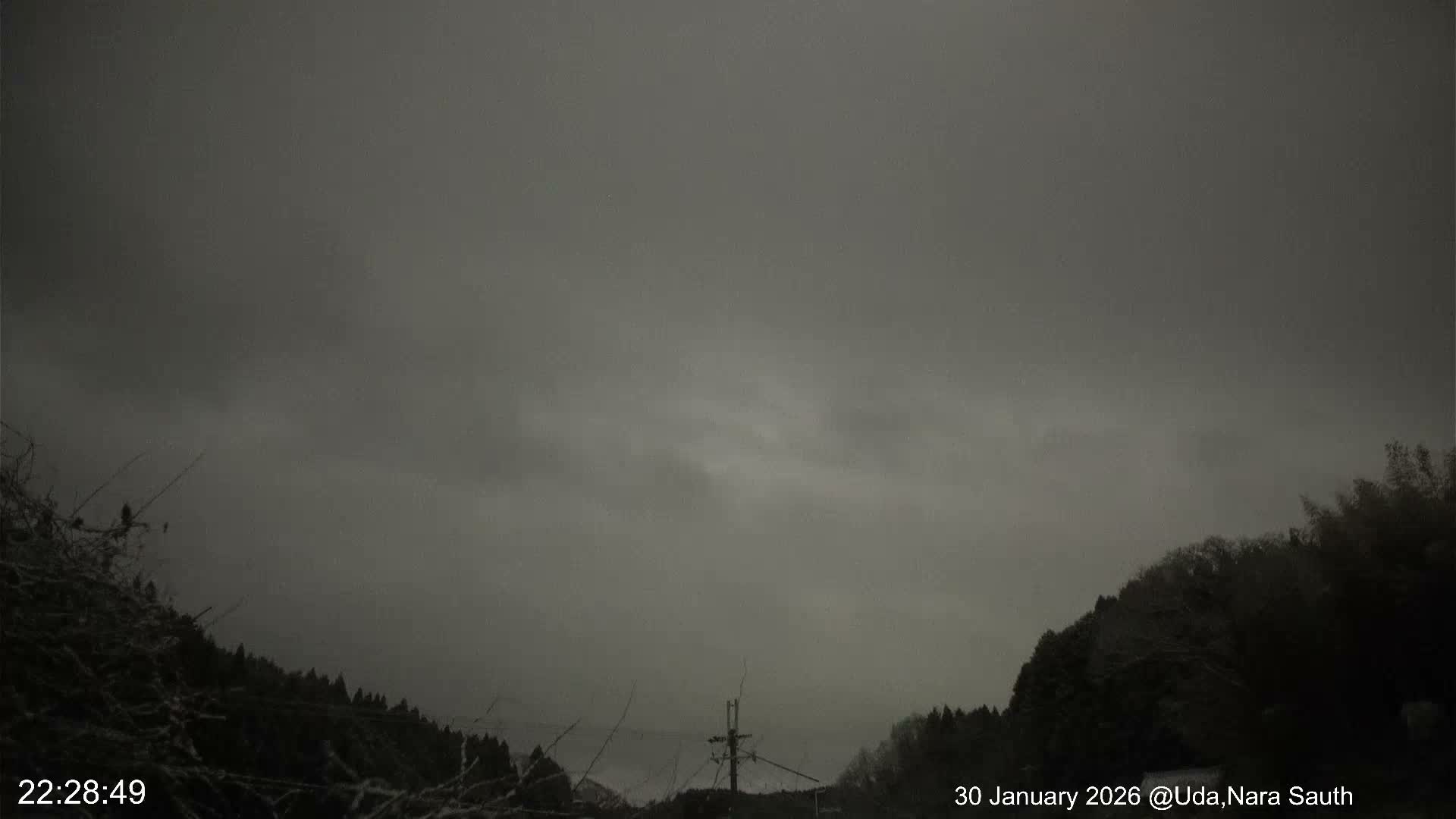 Uda Sky, Star, Meteor Observation toward South ( 宇田の空、星、南の流星観測 ) Live Cam - Muroushimotaguchi, Uda Shi, Nara, Kansai, Honshu, Japan