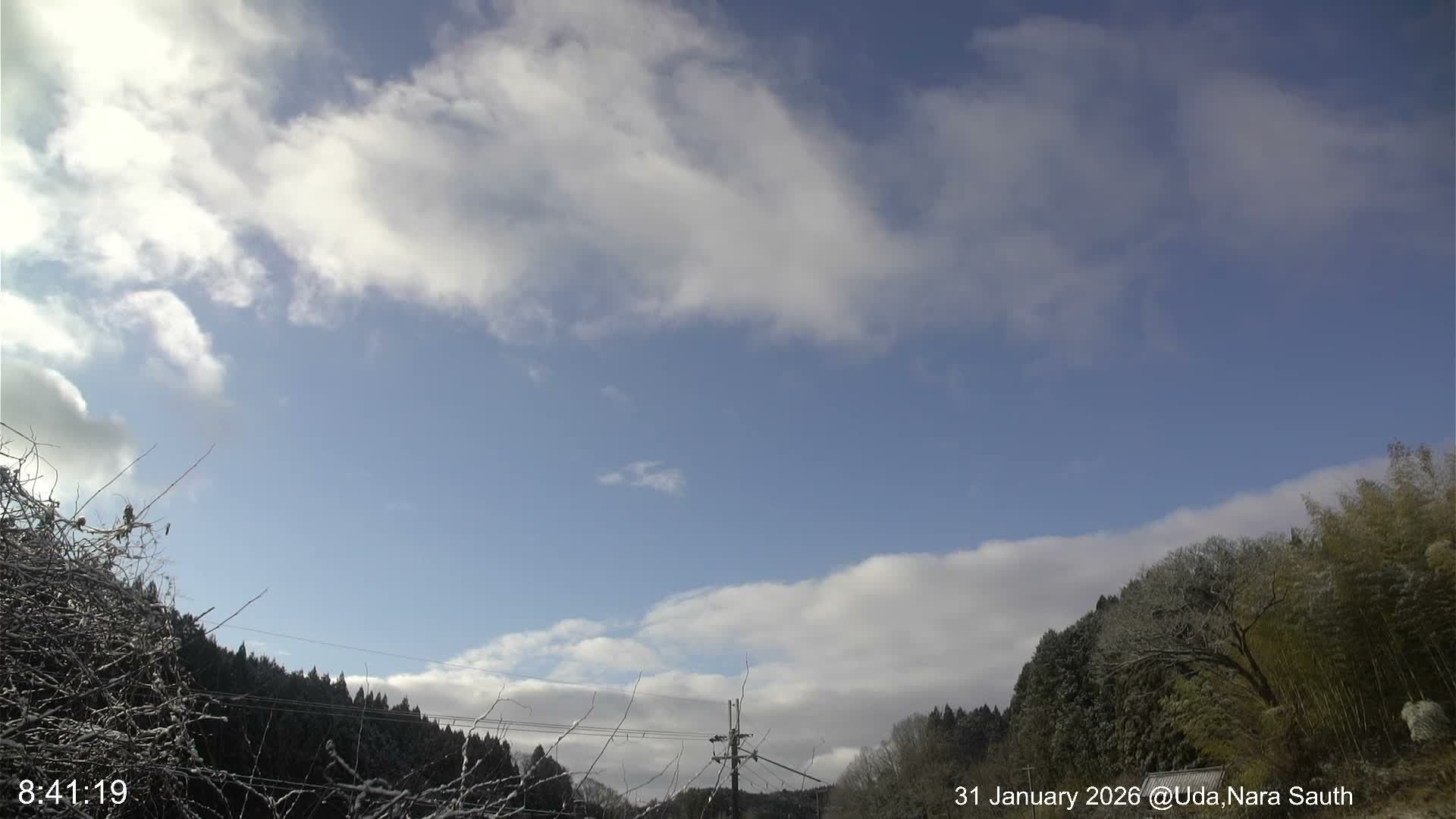 Uda Sky, Star, Meteor Observation toward South ( 宇田の空、星、南の流星観測 ) Live Cam - Muroushimotaguchi, Uda Shi, Nara, Kansai, Honshu, Japan