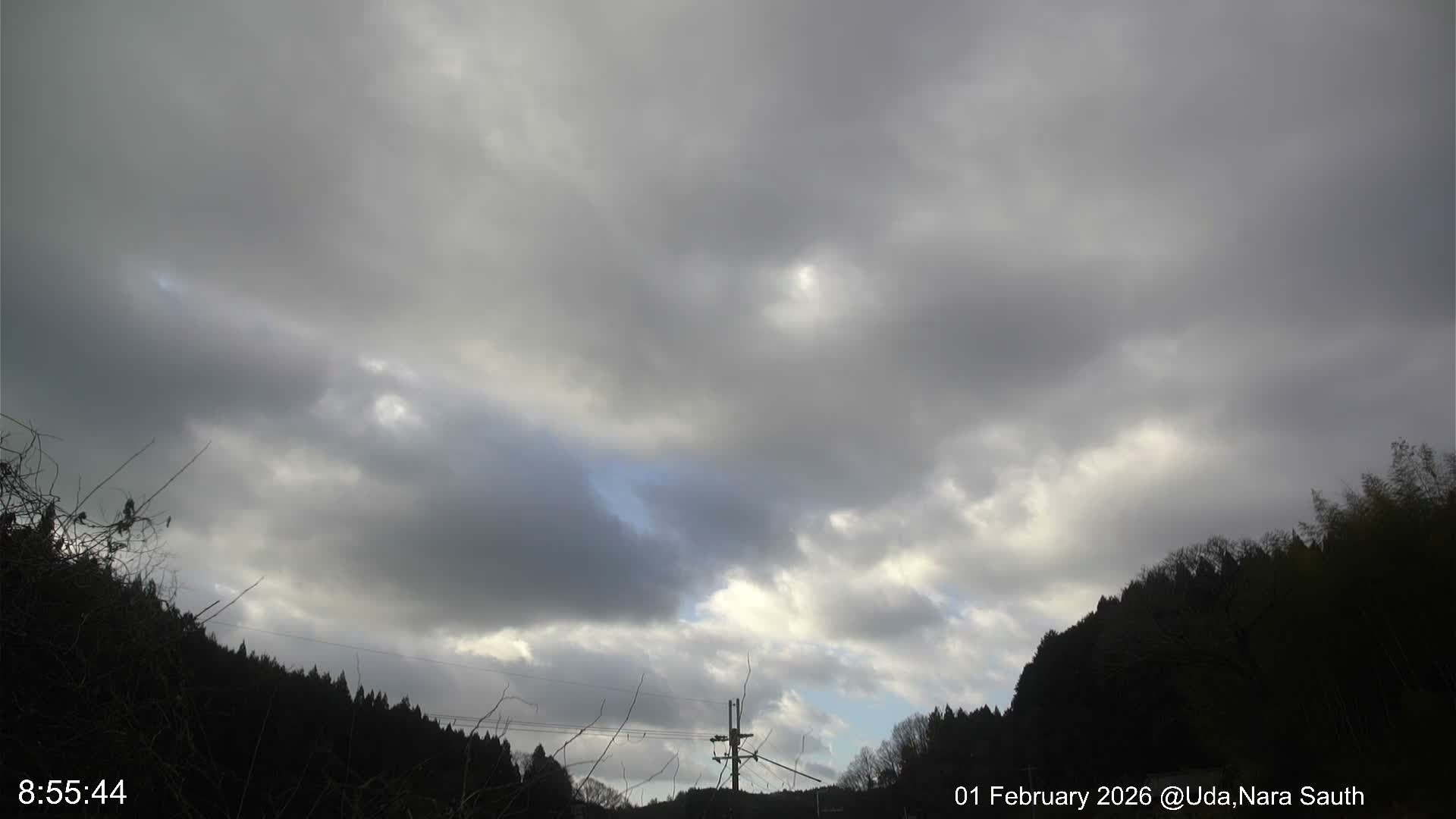 Uda Sky, Star, Meteor Observation toward South ( 宇田の空、星、南の流星観測 ) Live Cam - Muroushimotaguchi, Uda Shi, Nara, Kansai, Honshu, Japan