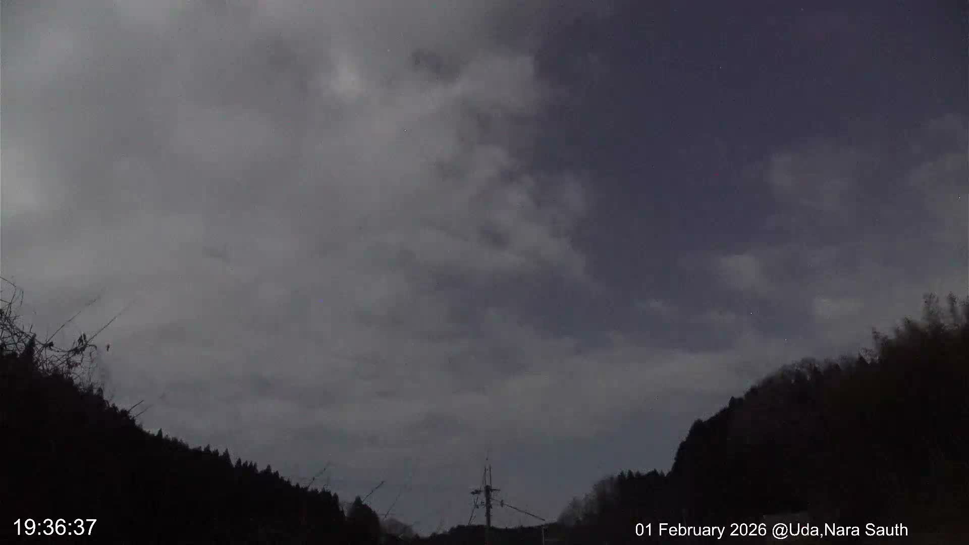 Uda Sky, Star, Meteor Observation toward South ( 宇田の空、星、南の流星観測 ) Live Cam - Muroushimotaguchi, Uda Shi, Nara, Kansai, Honshu, Japan