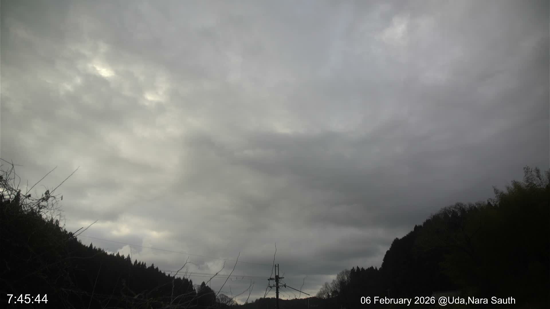 Uda Sky, Star, Meteor Observation toward South ( 宇田の空、星、南の流星観測 ) Live Cam - Muroushimotaguchi, Uda Shi, Nara, Kansai, Honshu, Japan