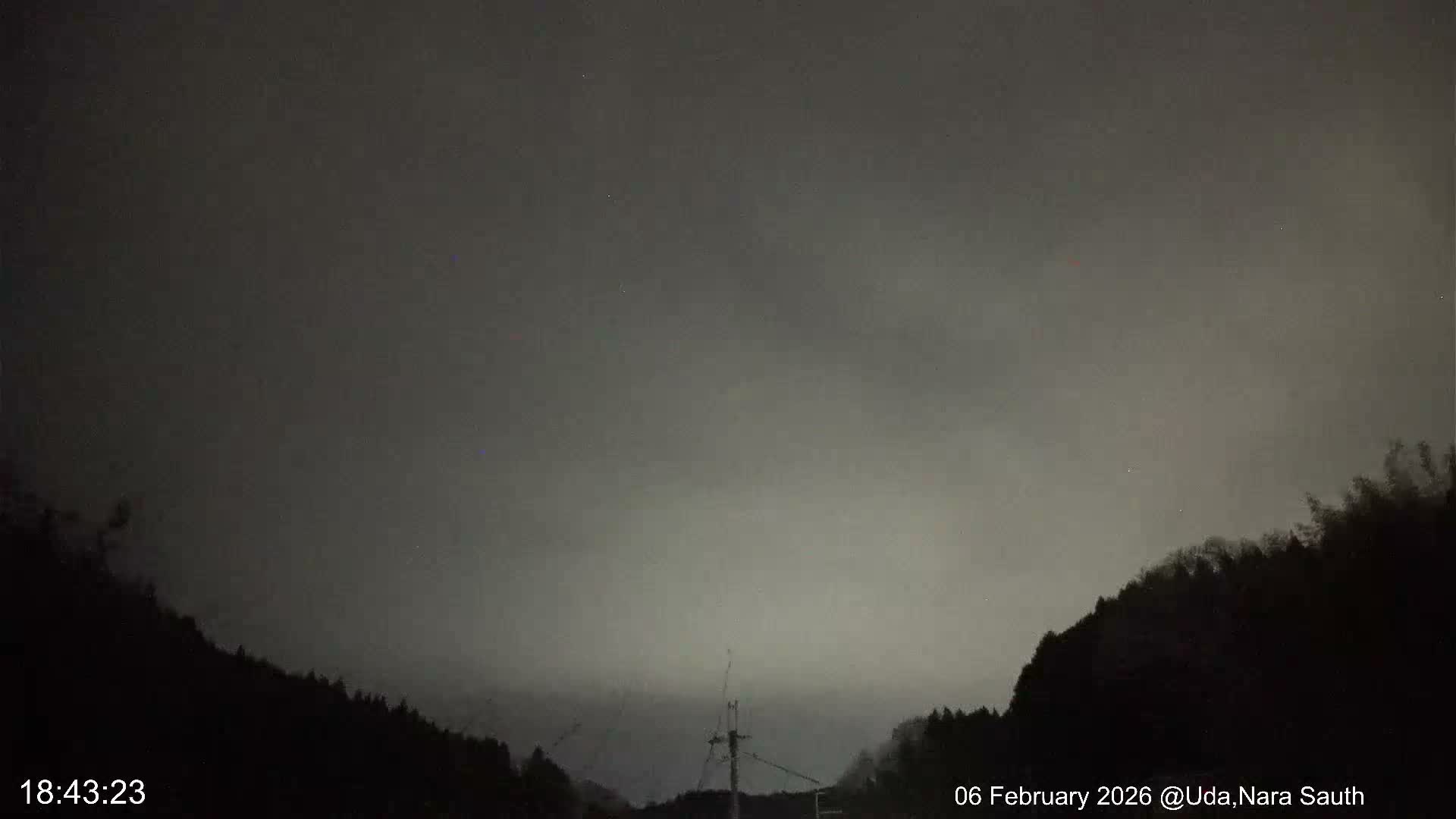 Uda Sky, Star, Meteor Observation toward South ( 宇田の空、星、南の流星観測 ) Live Cam - Muroushimotaguchi, Uda Shi, Nara, Kansai, Honshu, Japan