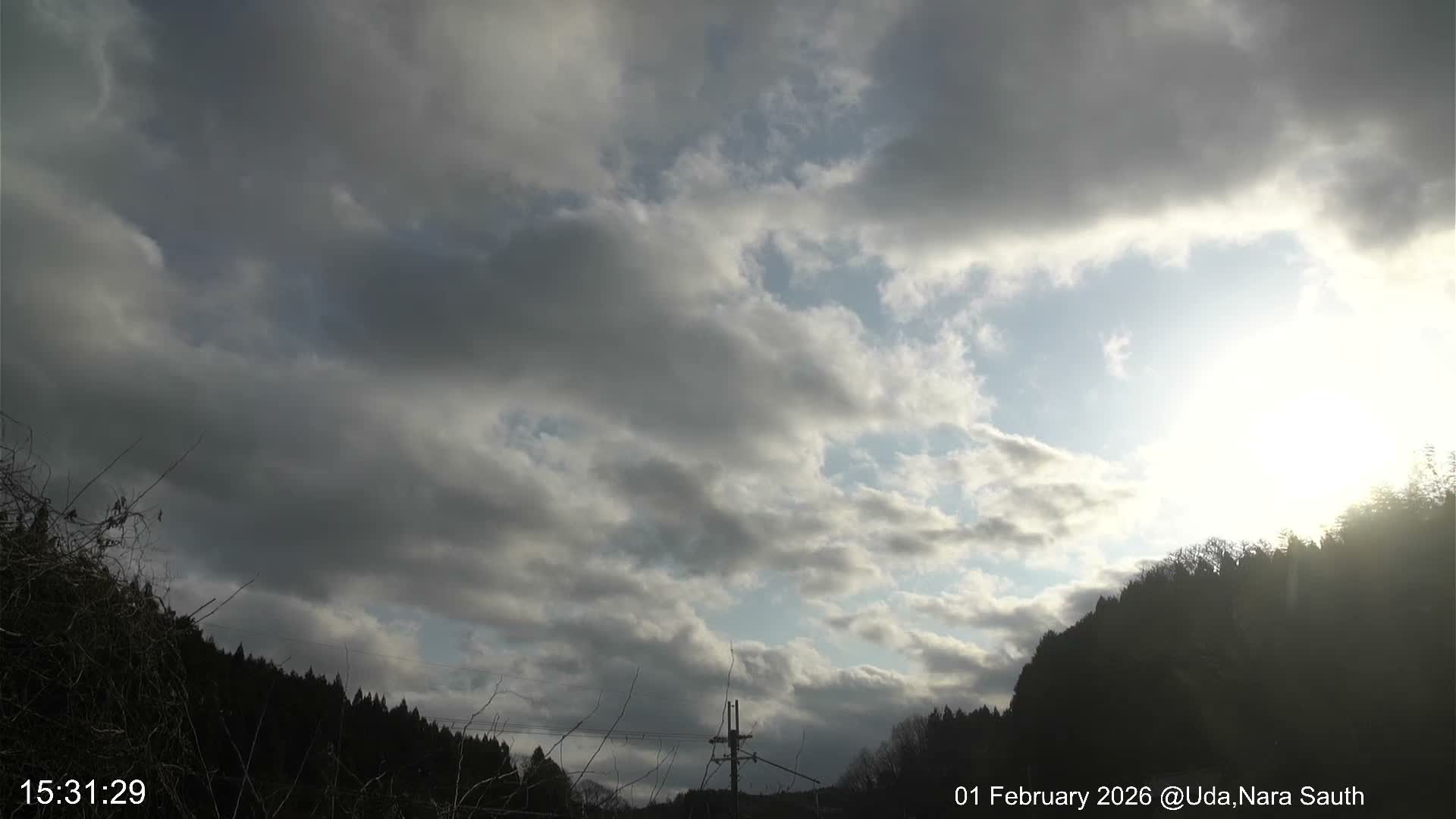 Uda Sky, Star, Meteor Observation toward South ( 宇田の空、星、南の流星観測 ) Live Cam - Muroushimotaguchi, Uda Shi, Nara, Kansai, Honshu, Japan
