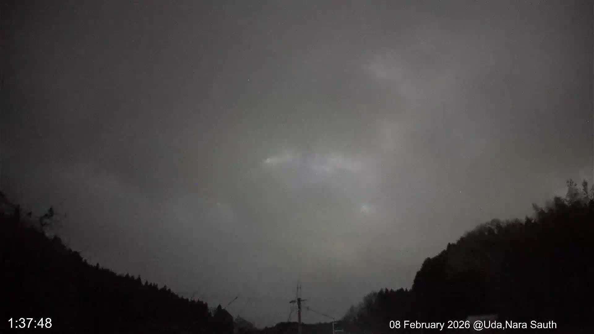 Uda Sky, Star, Meteor Observation toward South ( 宇田の空、星、南の流星観測 ) Live Cam - Muroushimotaguchi, Uda Shi, Nara, Kansai, Honshu, Japan