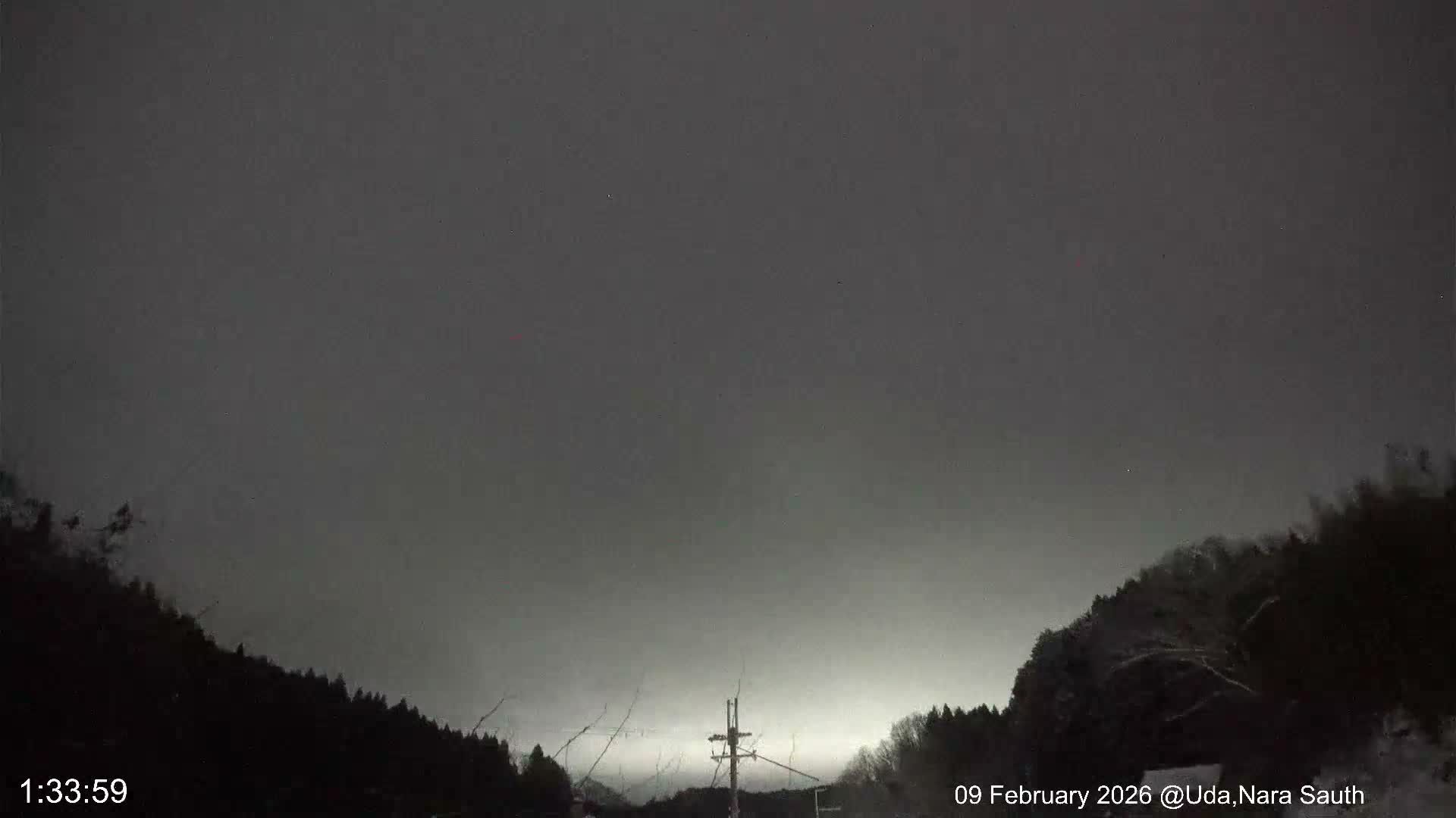 Uda Sky, Star, Meteor Observation toward South ( 宇田の空、星、南の流星観測 ) Live Cam - Muroushimotaguchi, Uda Shi, Nara, Kansai, Honshu, Japan