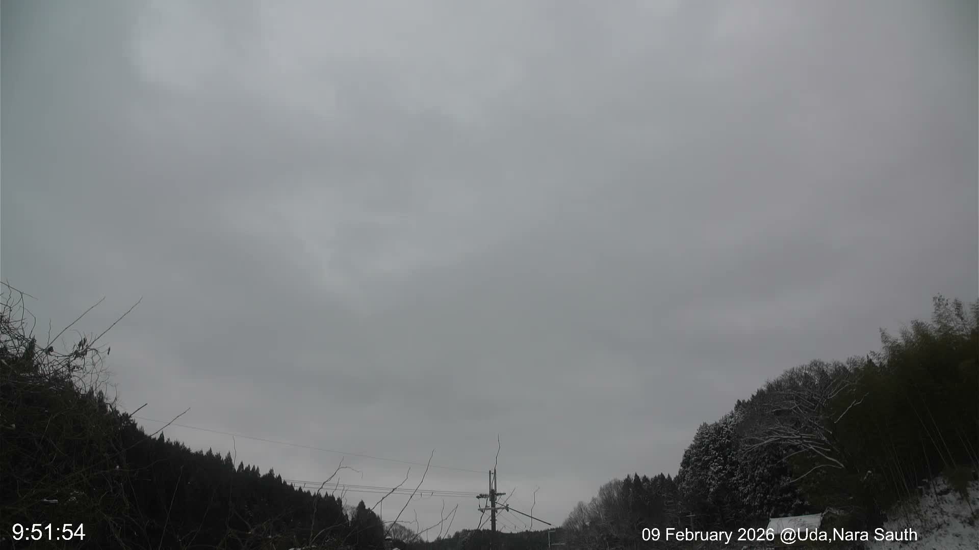 Uda Sky, Star, Meteor Observation toward South ( 宇田の空、星、南の流星観測 ) Live Cam - Muroushimotaguchi, Uda Shi, Nara, Kansai, Honshu, Japan
