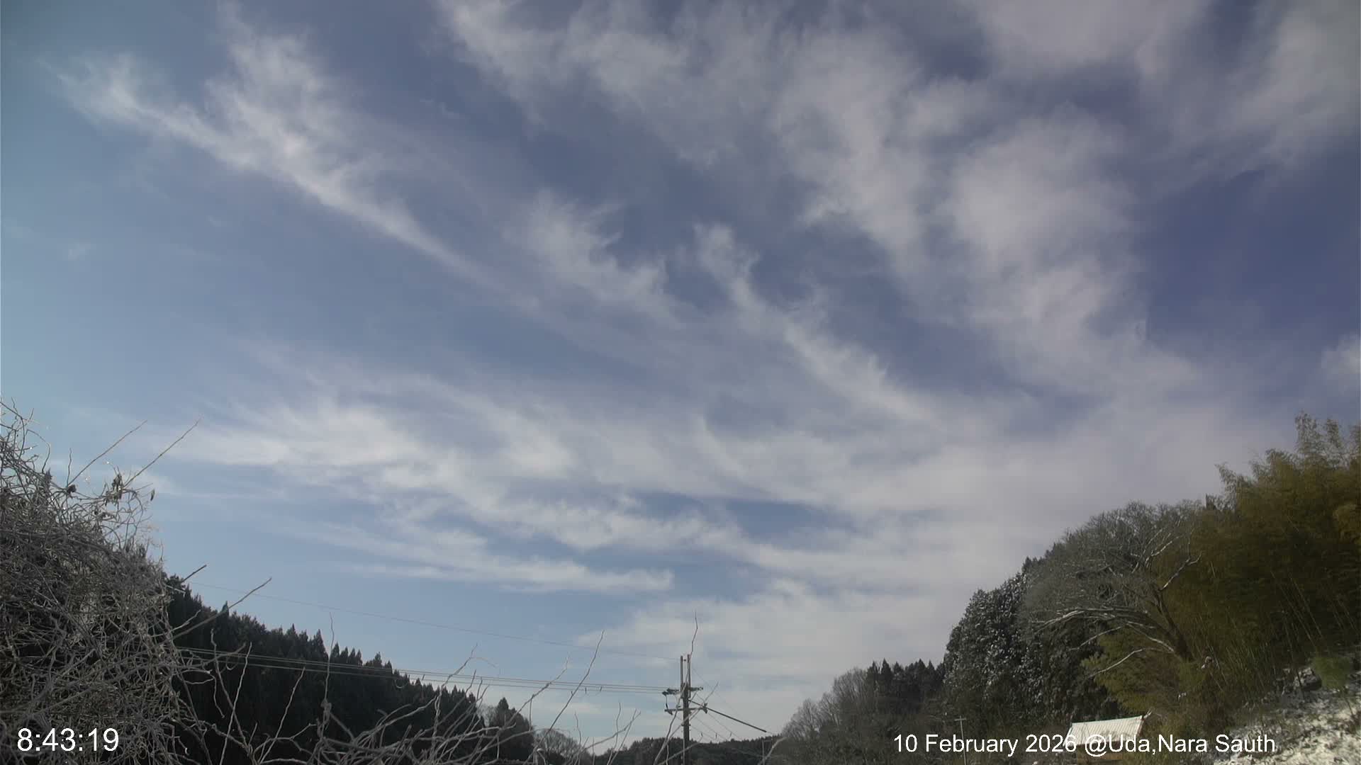 Uda Sky, Star, Meteor Observation toward South ( 宇田の空、星、南の流星観測 ) Live Cam - Muroushimotaguchi, Uda Shi, Nara, Kansai, Honshu, Japan