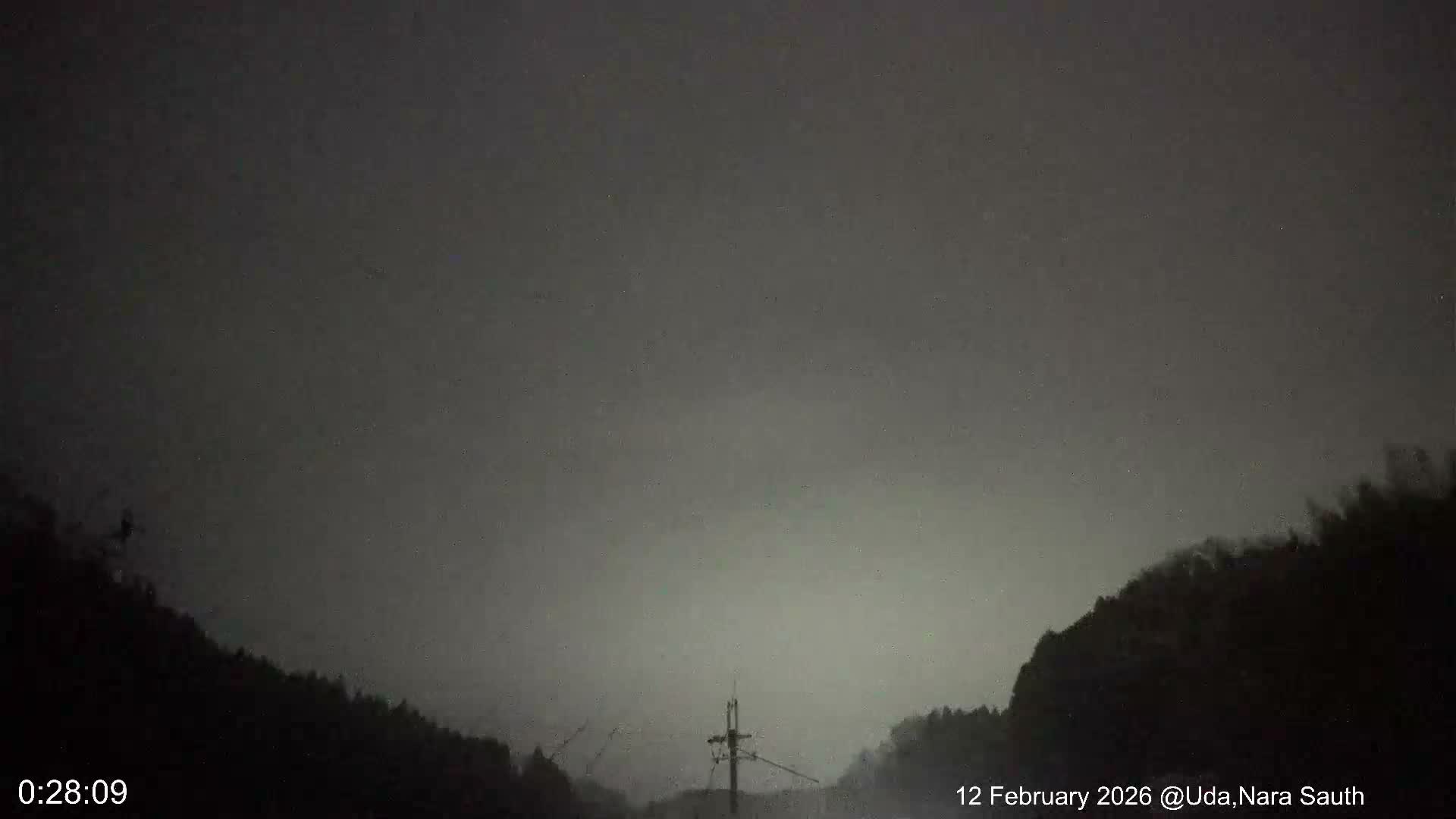Uda Sky, Star, Meteor Observation toward South ( 宇田の空、星、南の流星観測 ) Live Cam - Muroushimotaguchi, Uda Shi, Nara, Kansai, Honshu, Japan