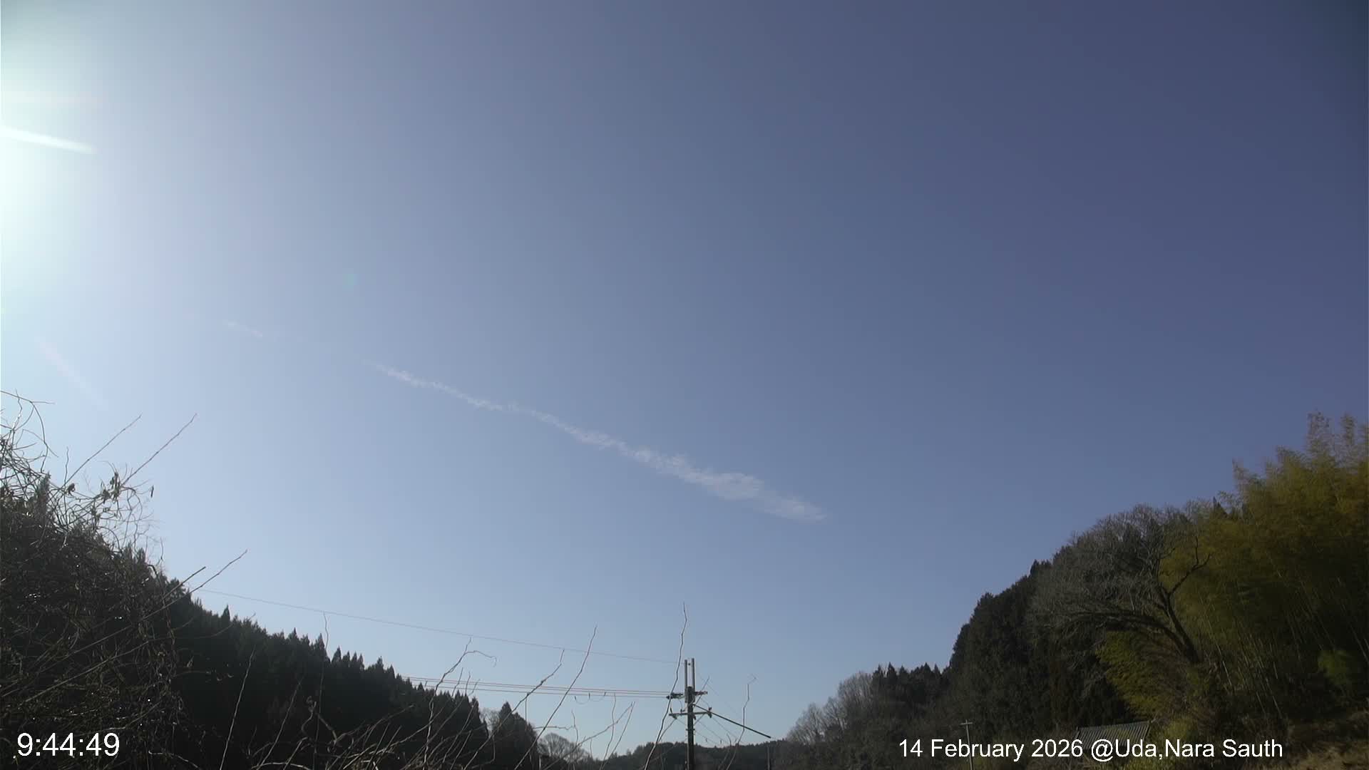 Uda Sky, Star, Meteor Observation toward South ( 宇田の空、星、南の流星観測 ) Live Cam - Muroushimotaguchi, Uda Shi, Nara, Kansai, Honshu, Japan