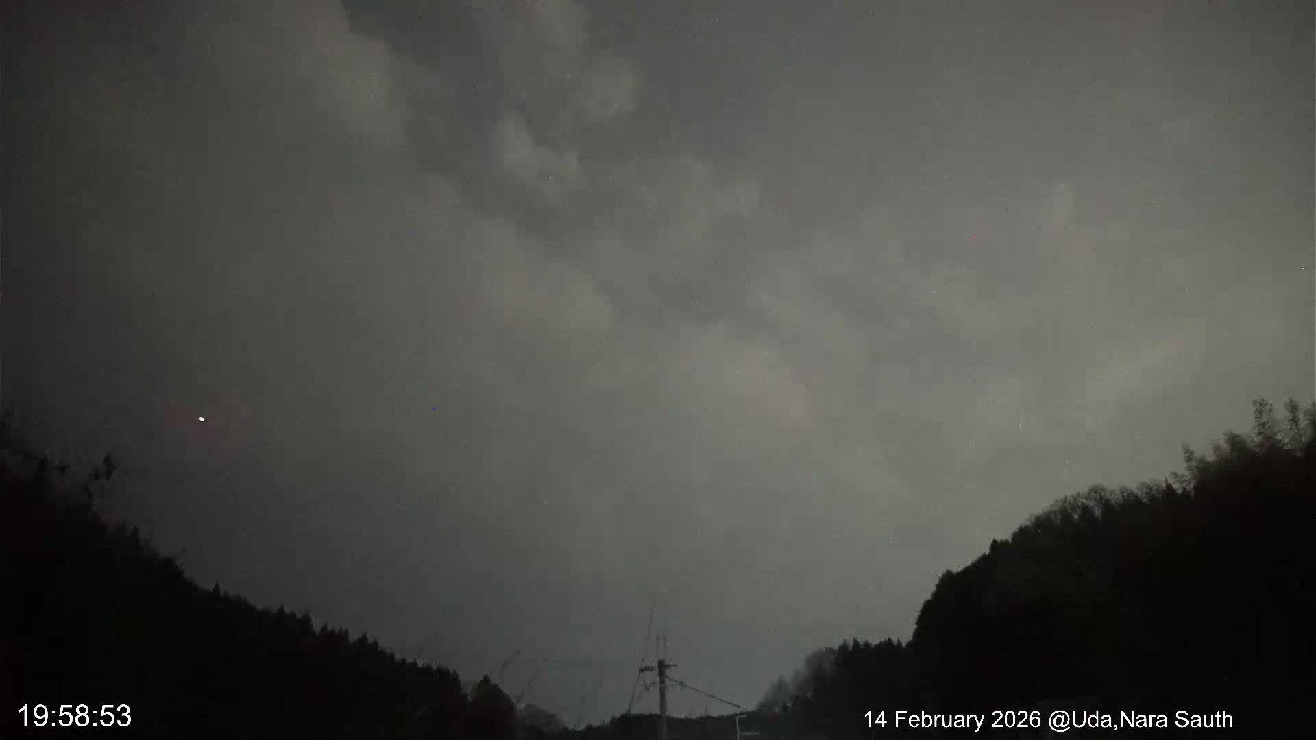 Uda Sky, Star, Meteor Observation toward South ( 宇田の空、星、南の流星観測 ) Live Cam - Muroushimotaguchi, Uda Shi, Nara, Kansai, Honshu, Japan